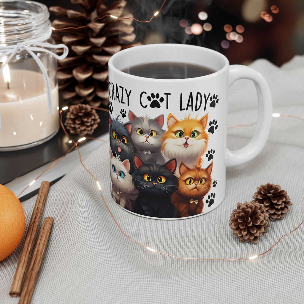Crazy Cat Lady Cute Kittens Mug | Ceramic Coffee Tea Cup
