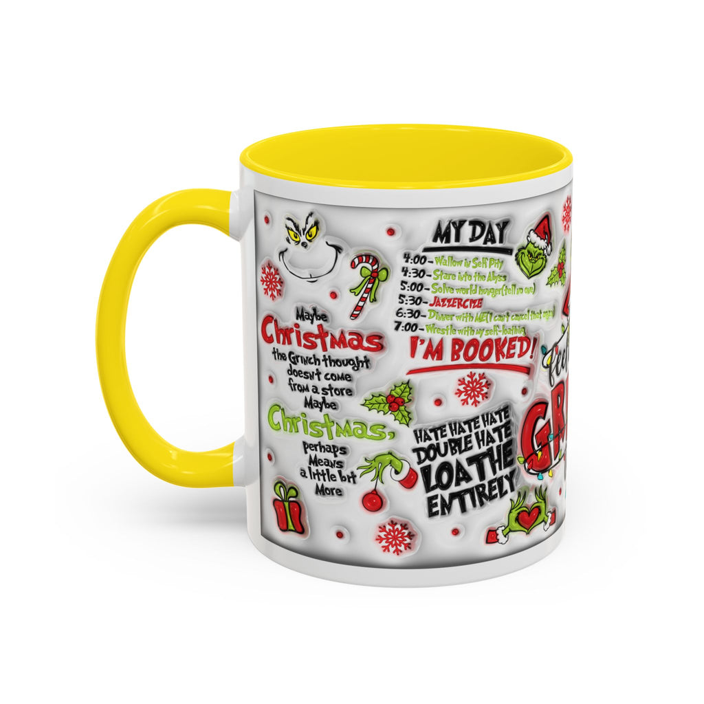 Grinchy Holiday Coffee Mug — "Feeling Extra Grinchy Today" Accent Mug (11/15oz)