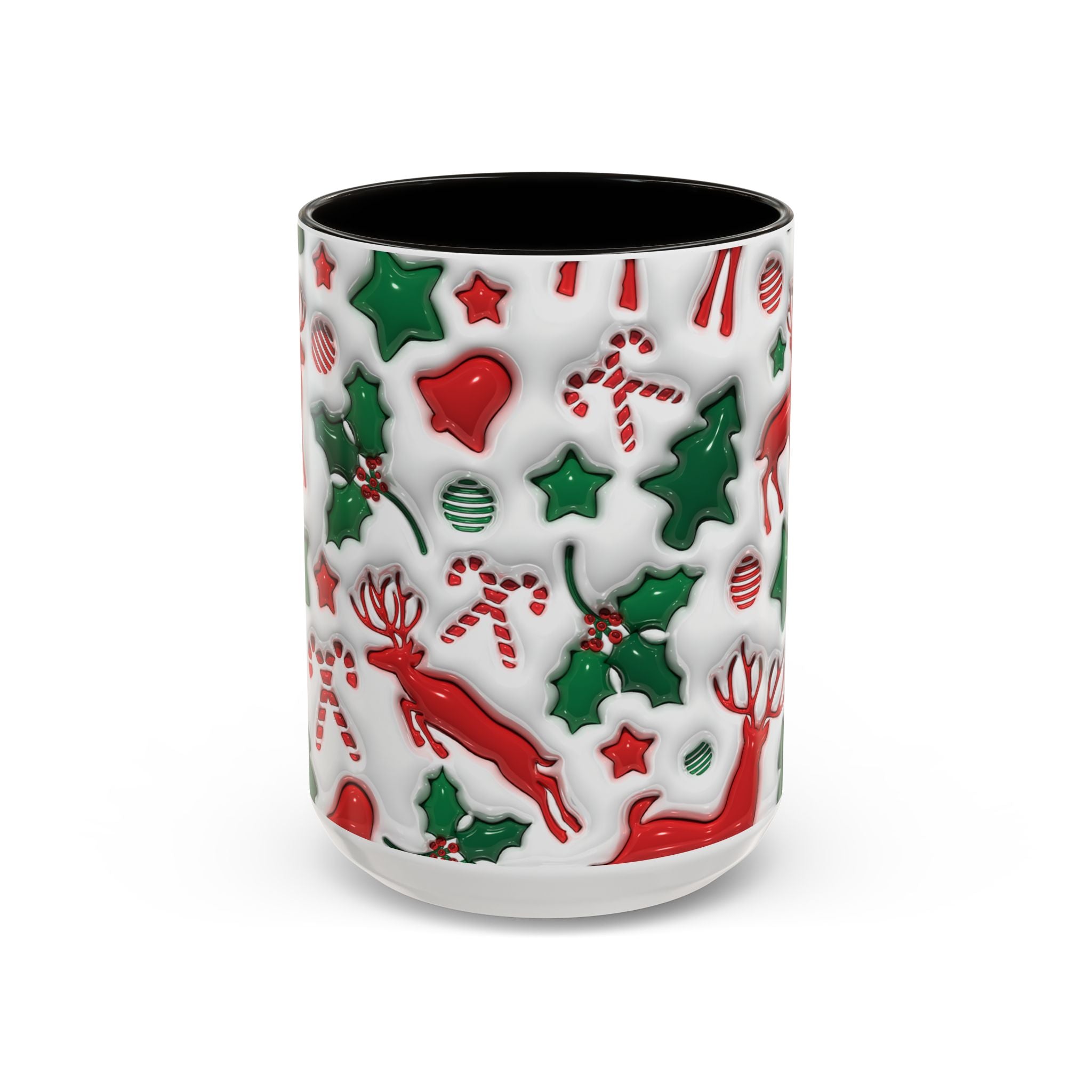 Festive Holiday Mugs, Christmas Coffee Cups, Colorful Reindeer and Candy Cane Design, Cozy Winter Drinkware, Perfect Gift for Holidays
