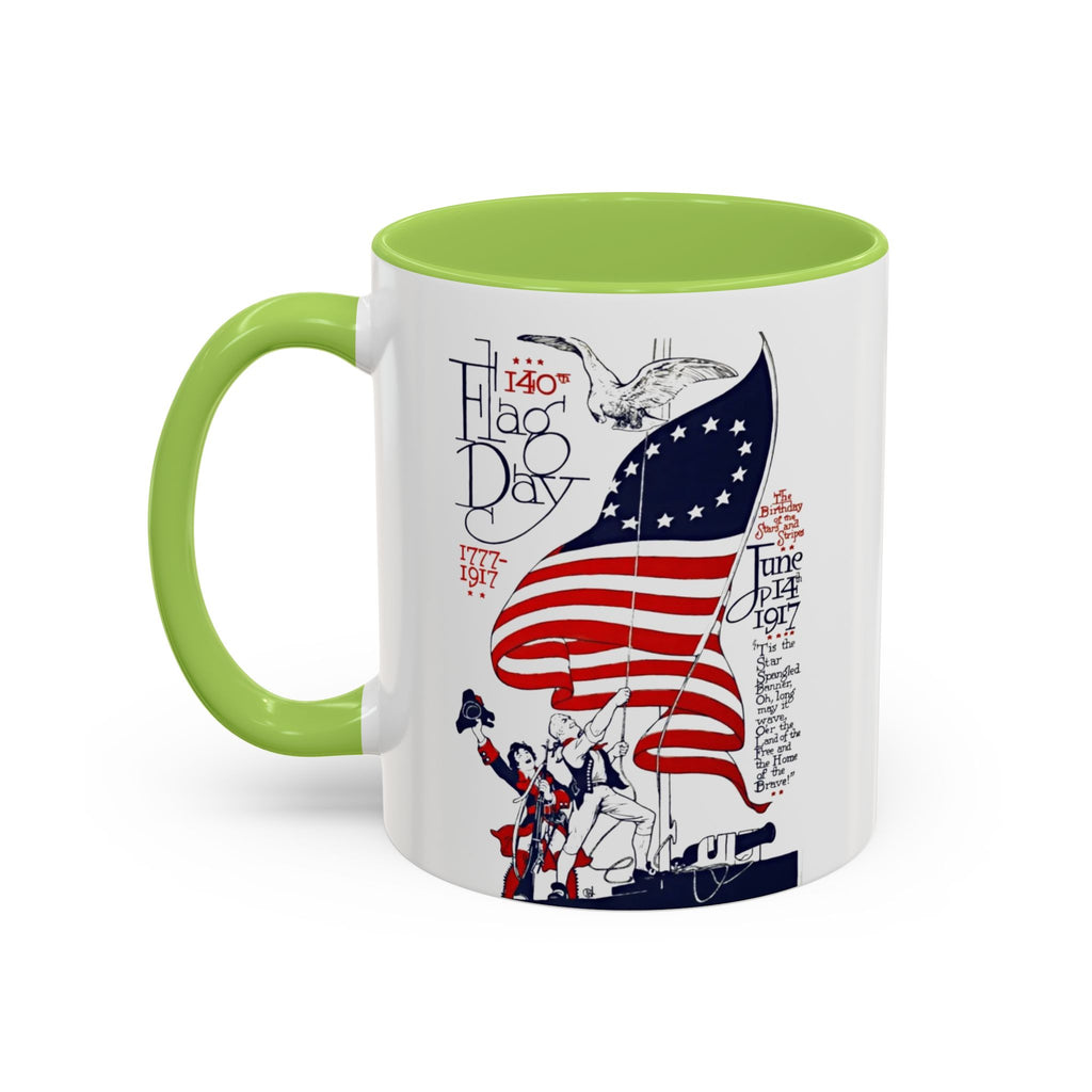 American Flag Day June 14th Parade Illustration Mug | Accent Coffee Mug
