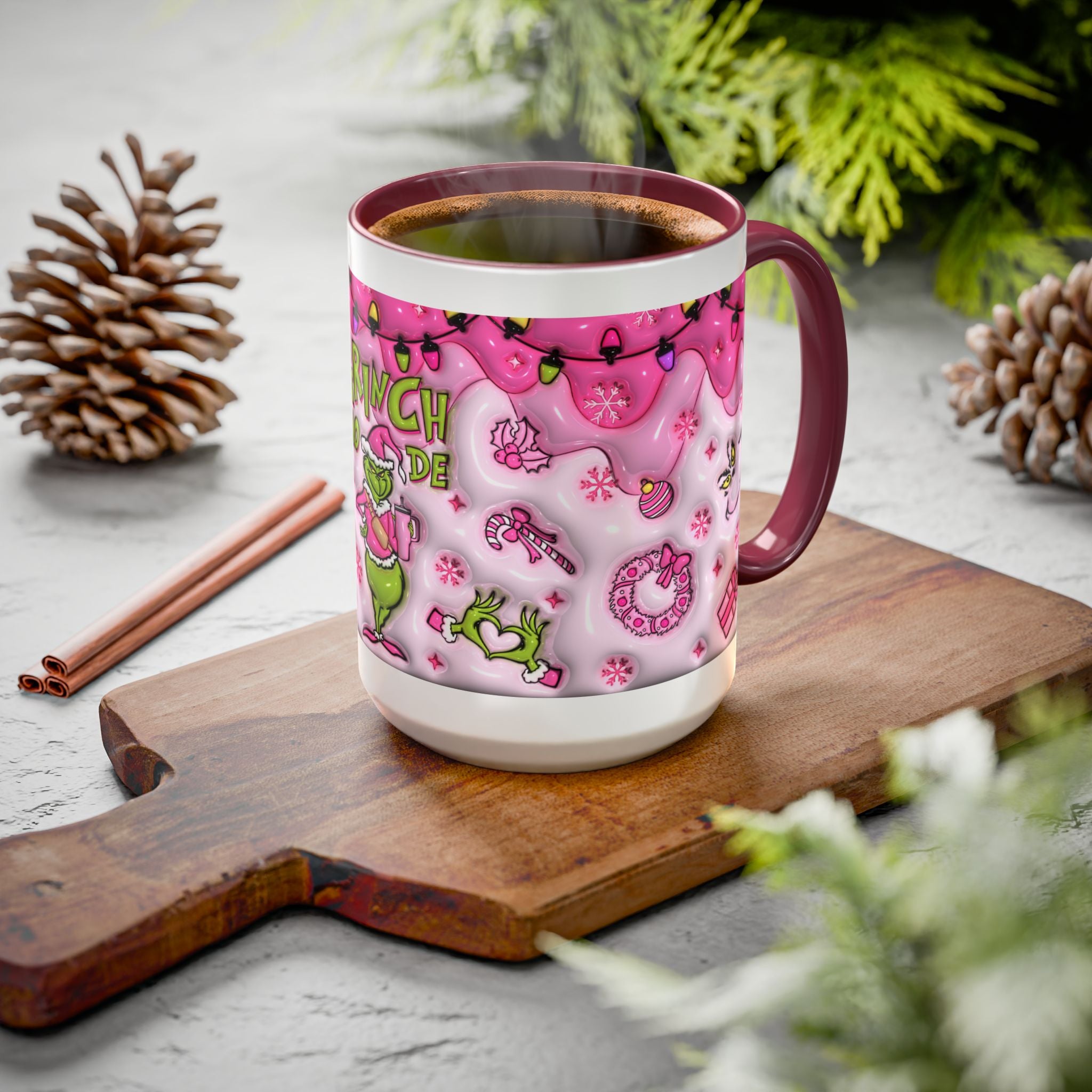 Colorful Grinch Mug, Holiday Gift, Whimsical Drinkware, Festive Coffee Cup, Christmas Decor, Grinch Mode Mug