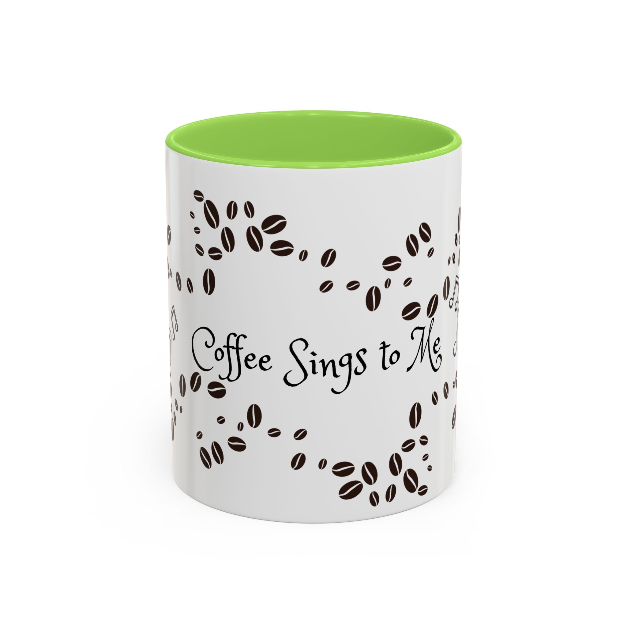 Coffee Sings to Me Mug — 11oz/15oz Ceramic Coffee Bean Music Mug
