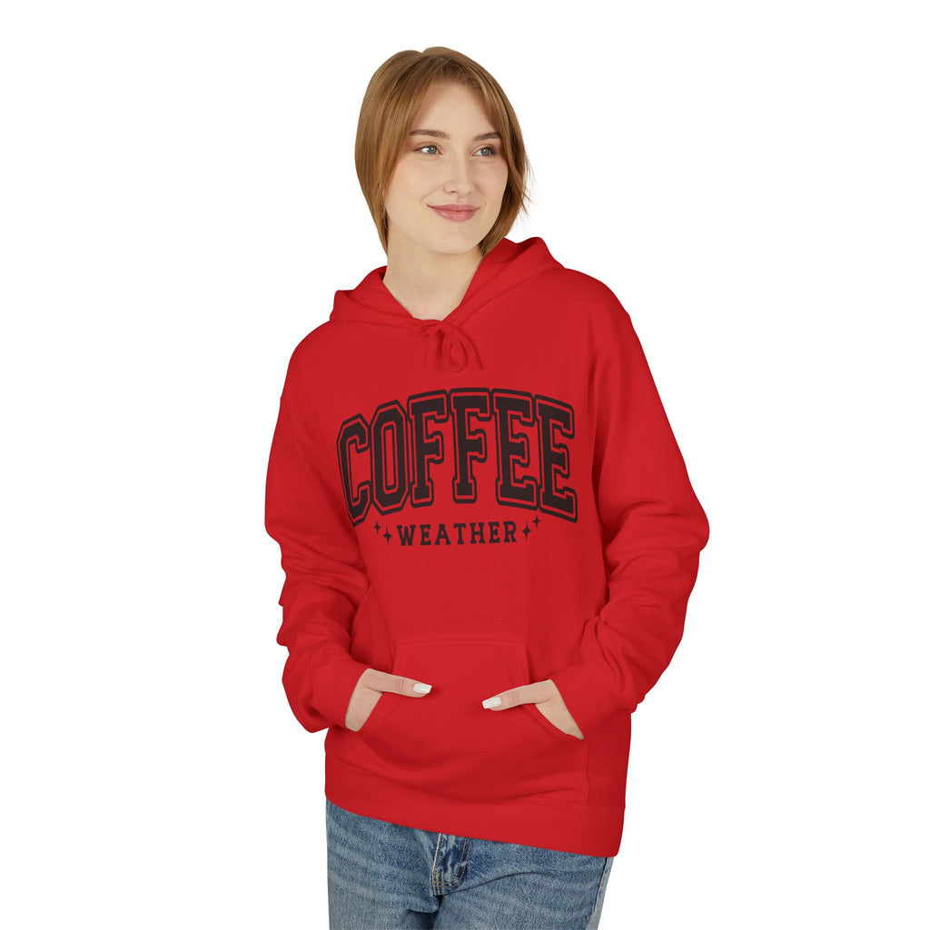 Cozy Coffee Weather Hoodie, Unisex Fleece Sweatshirt, Gift for Coffee Lovers, Fall Fashion, Casual Wear, Everyday Comfort