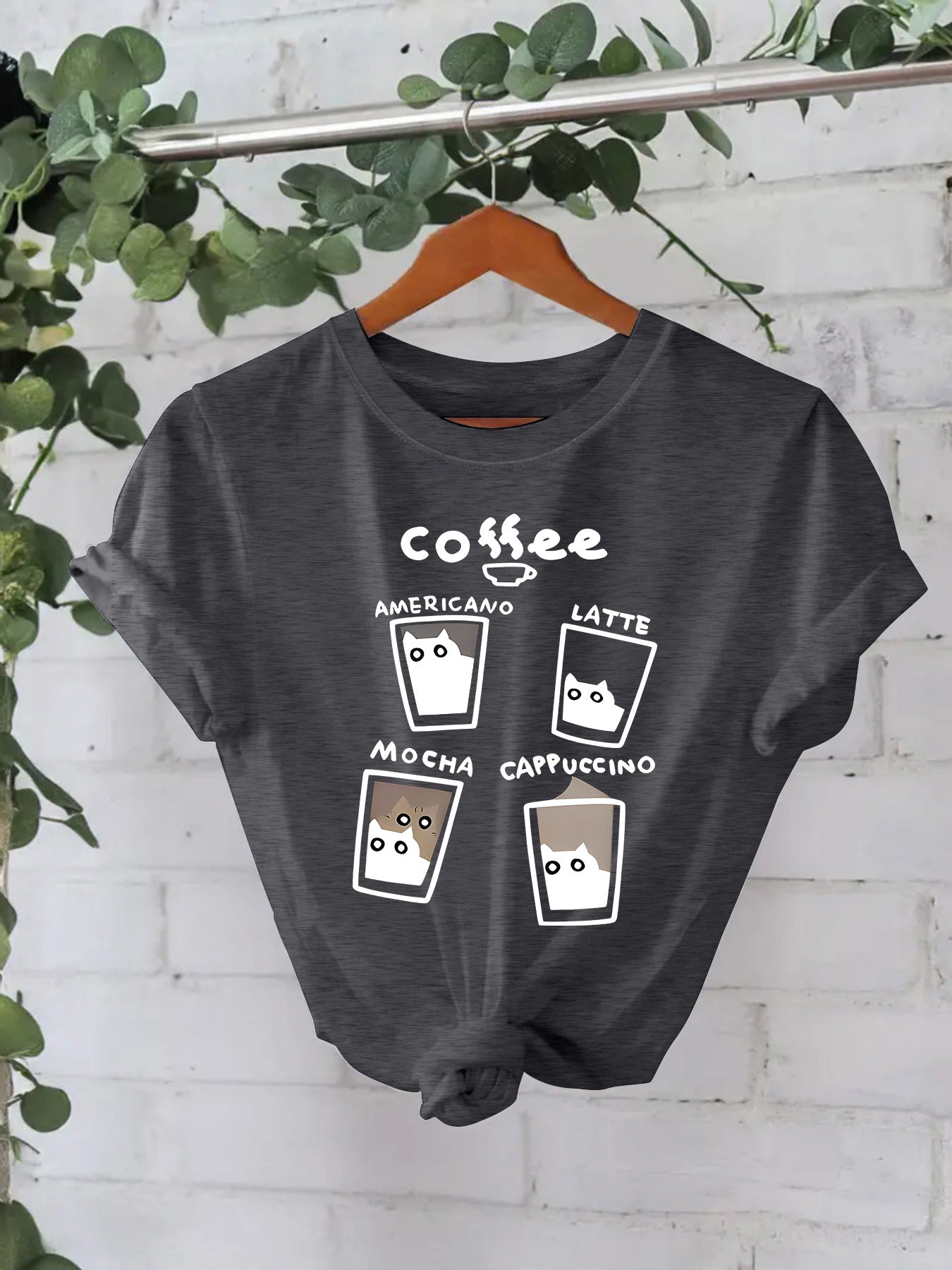 T-shirt short sleeved women's coffee cup
