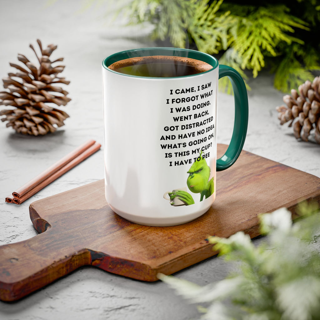Colorful Grinch Coffee Mug, Fun Holiday Gift, Funny Tea Cup, Quirky Kitchen Decor, Grinch Fan Mug, Christmas Gift Idea