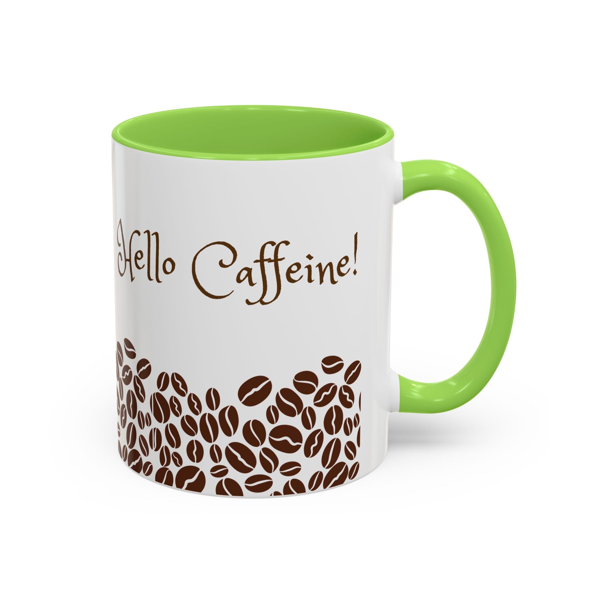 Hello Caffeine! Coffee Bean Ceramic Mug (11oz & 15oz)