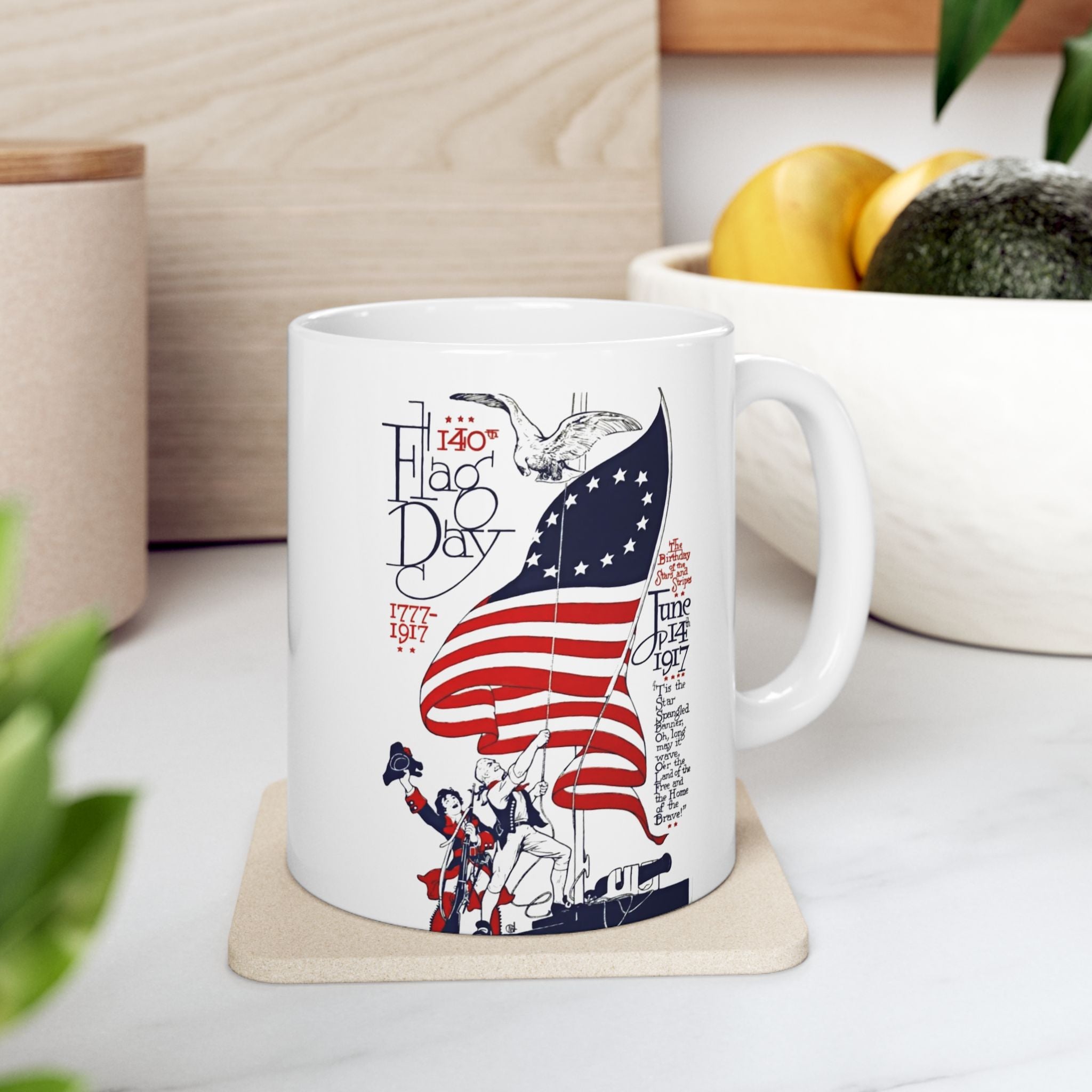 American Flag Day  Illustration Mug | Patriotic 11oz 15oz Ceramic