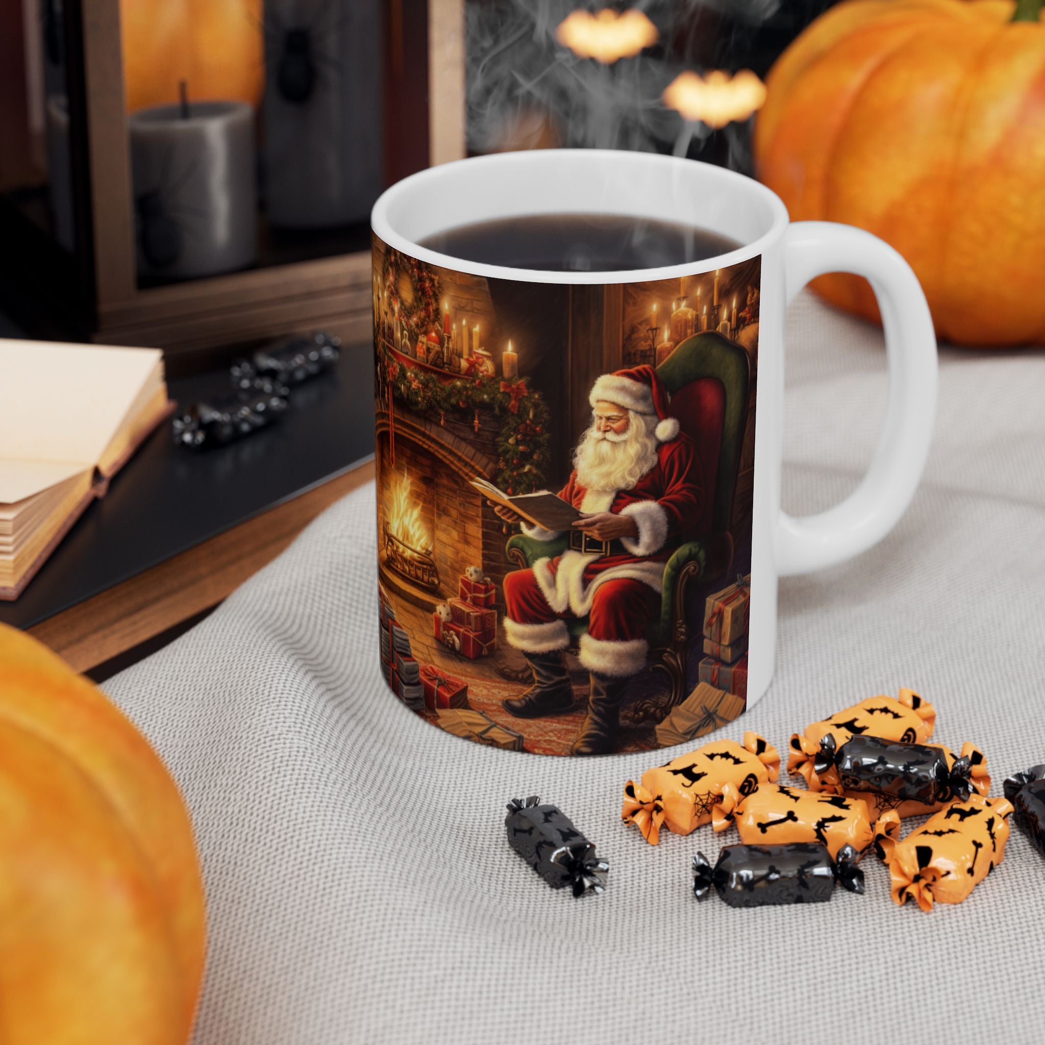 Santa Cozy Christmas Ceramic Mug - Perfect for Warm Drinks, Christmas Gift, Winter Decor, Coffee Lover, Seasonal Mug