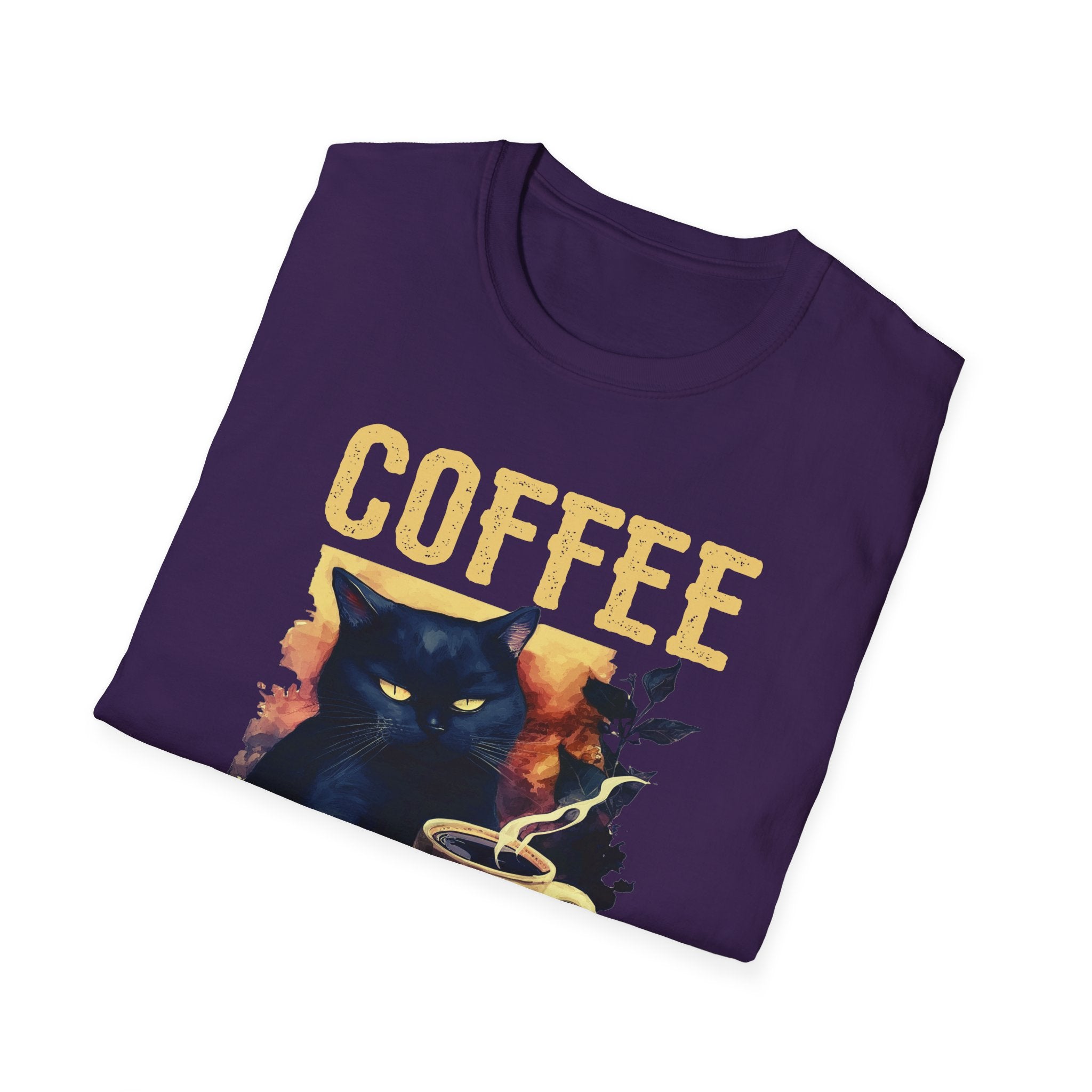 Coffee Because Murder Is Wrong T-Shirt | Black Cat Coffee Tee