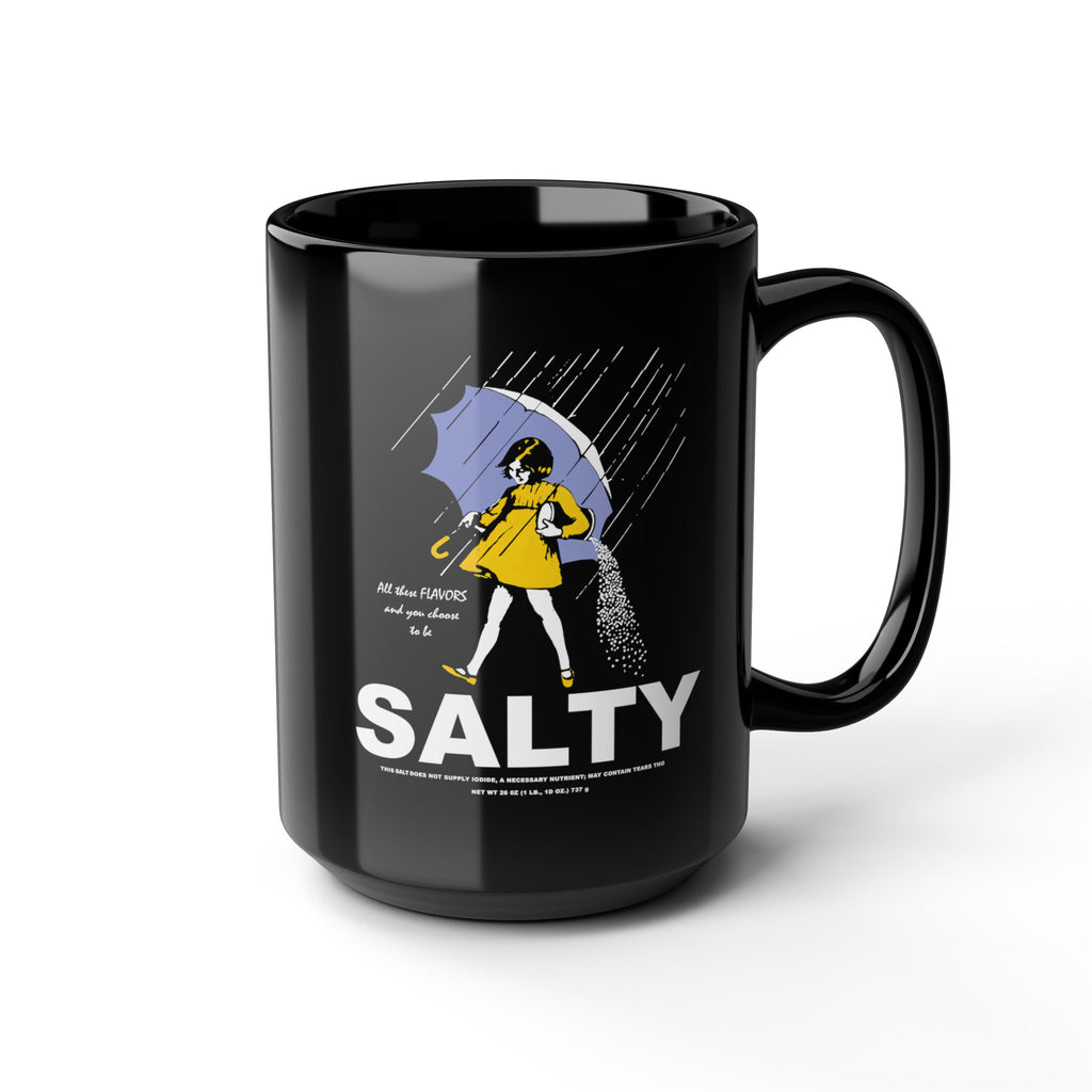 Salty Rainy Day Coffee Mug — Funny 'Salty' Rain Umbrella Design (11oz & 15oz)