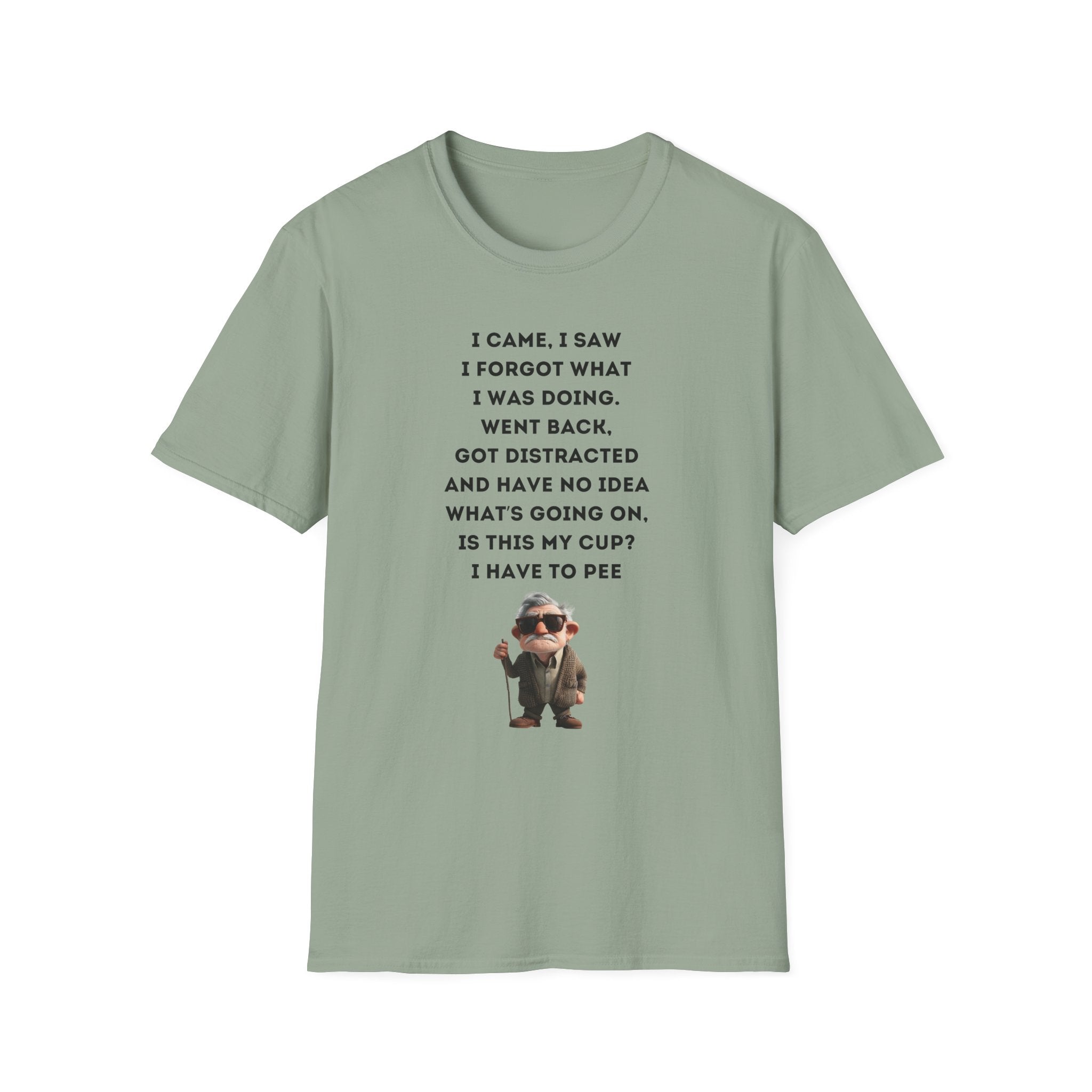 Forgetful Mini Character I Have To Pee T-Shirt | Funny Quote Tee