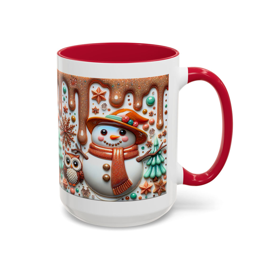 Colorful Holiday Mugs: Festive Owl & Snowman Design, Winter Gift, Christmas Coffee Cup, Cozy Kitchen Decor, Hot Cocoa Mug