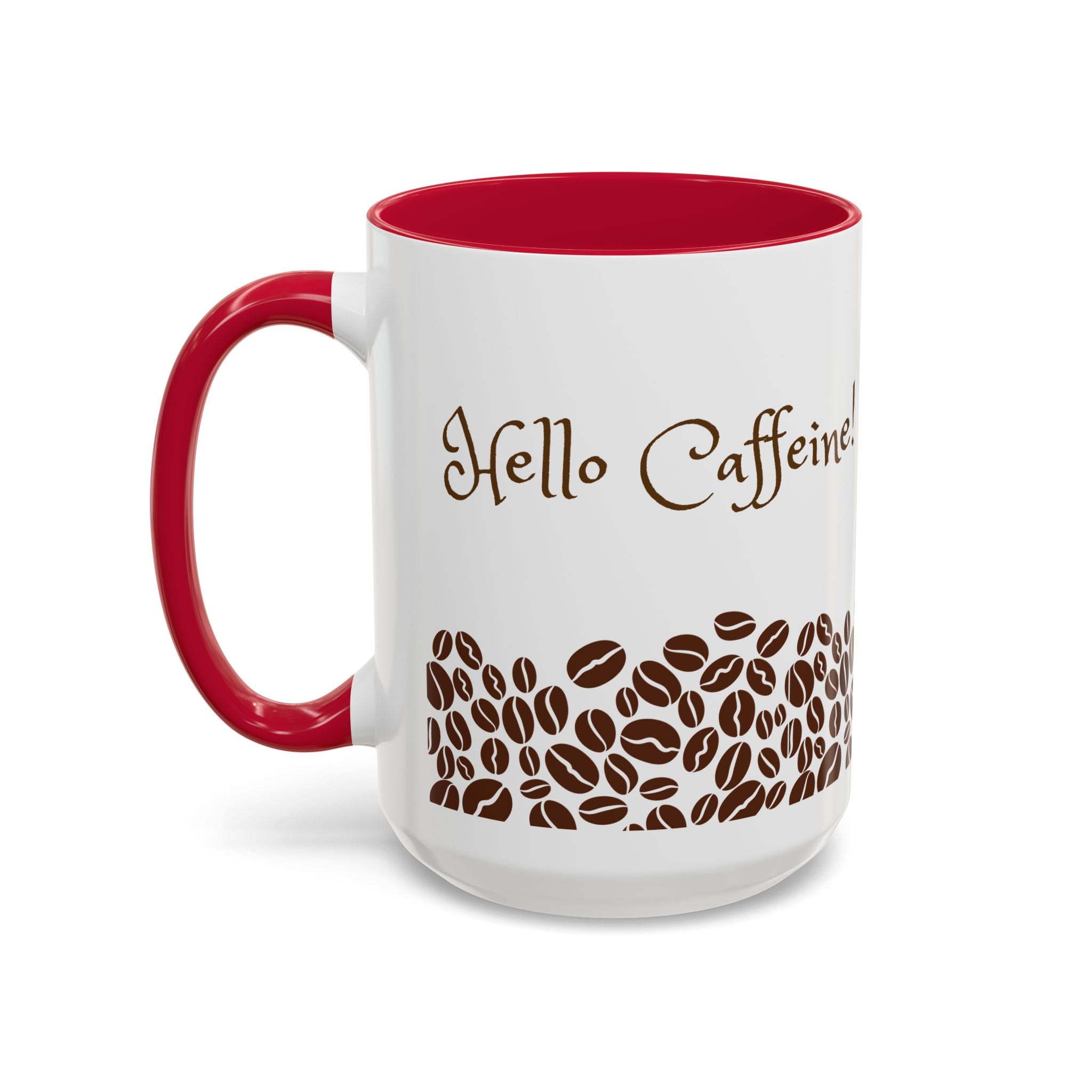 Hello Caffeine! Coffee Bean Ceramic Mug (11oz & 15oz)