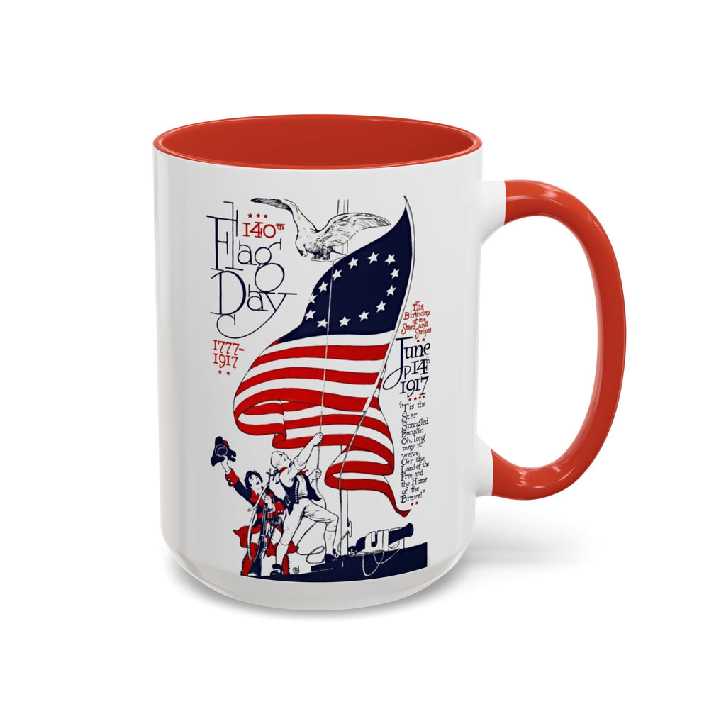 American Flag Day June 14th Parade Illustration Mug | Accent Coffee Mug