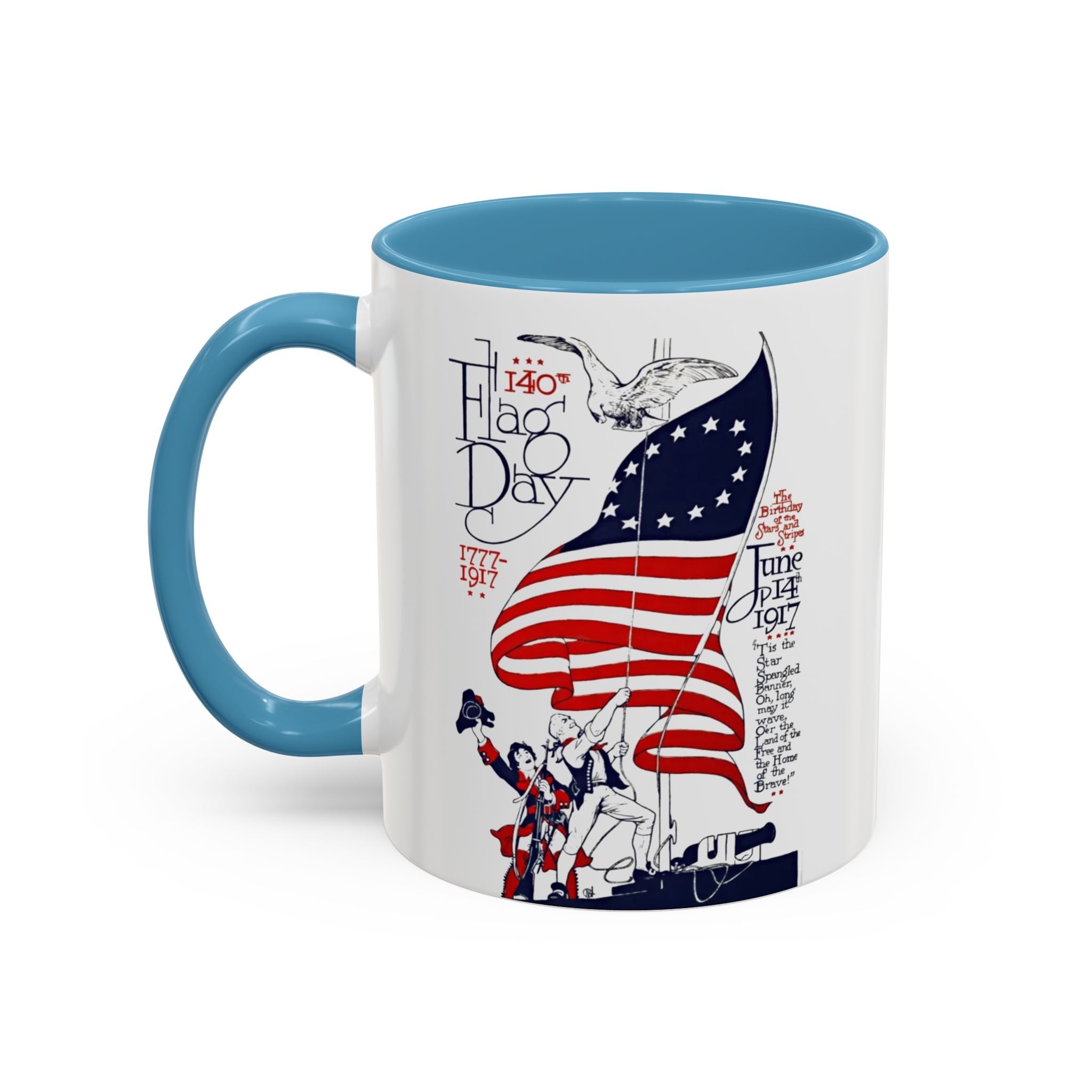 American Flag Day June 14th Parade Illustration Mug | Accent Coffee Mug