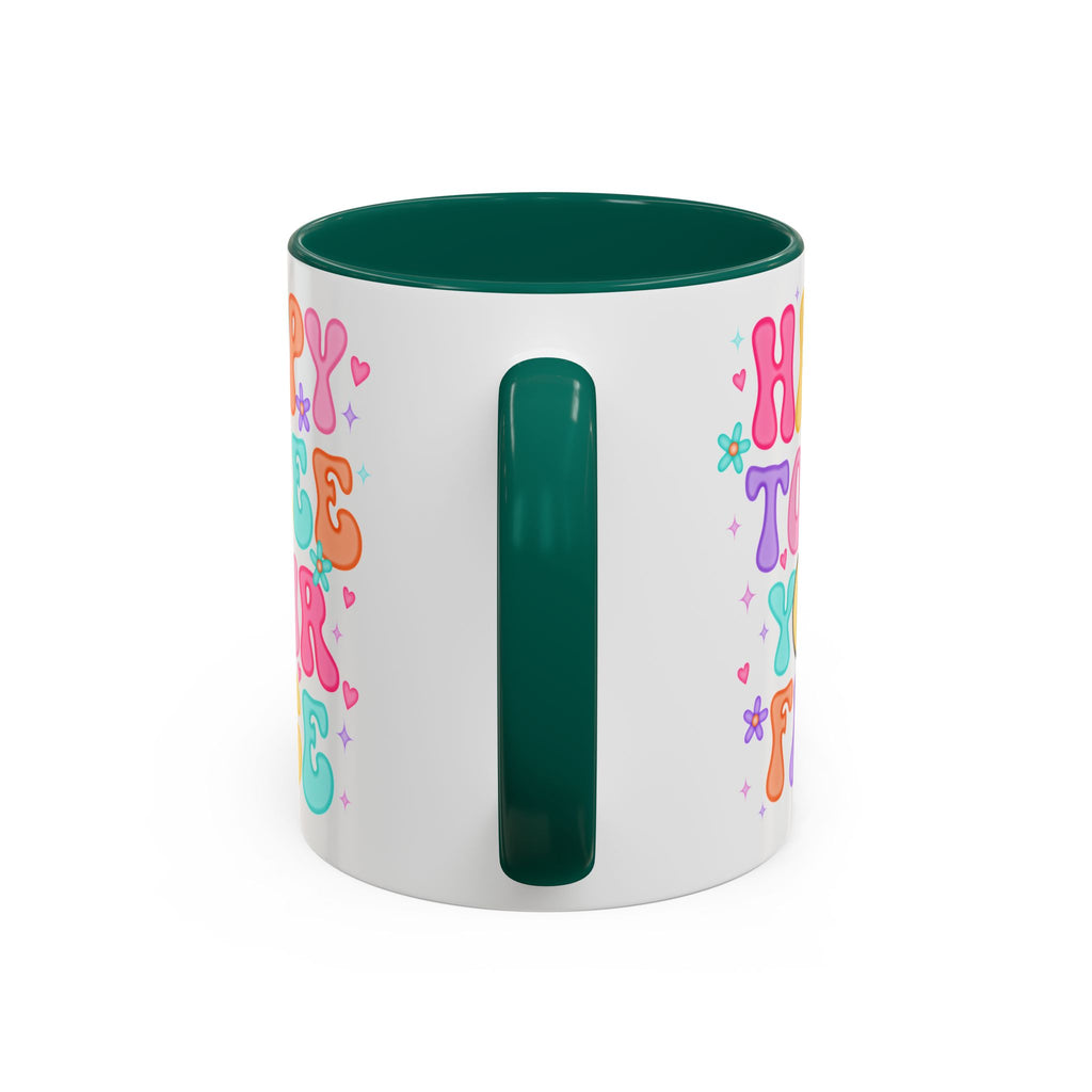 Happy To See Your Face Colorful Coffee Mug — Retro Smiley 11oz/15oz