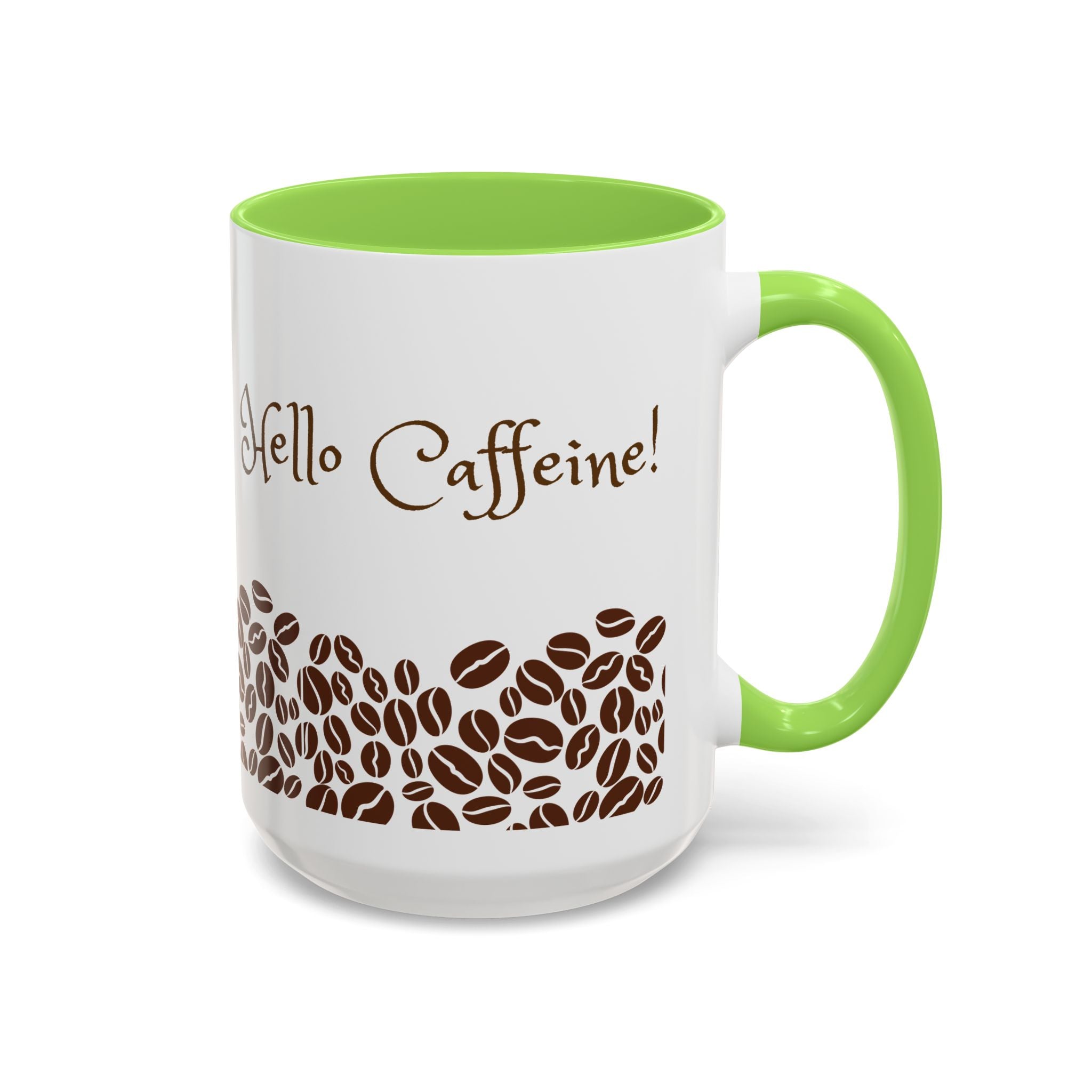 Hello Caffeine! Coffee Bean Ceramic Mug (11oz & 15oz)