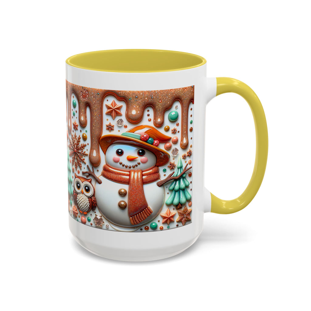 Colorful Holiday Mugs: Festive Owl & Snowman Design, Winter Gift, Christmas Coffee Cup, Cozy Kitchen Decor, Hot Cocoa Mug