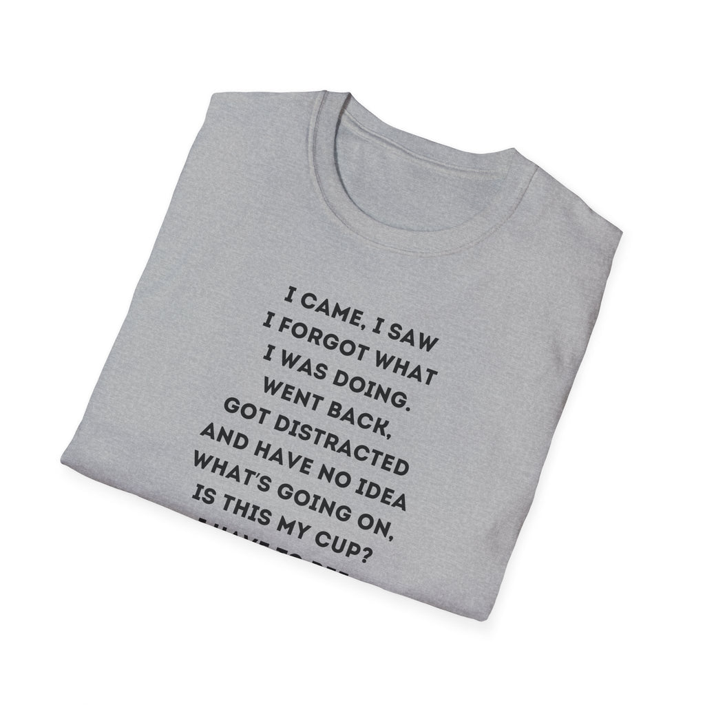 Forgetful Mini Character I Have To Pee T-Shirt | Funny Quote Tee