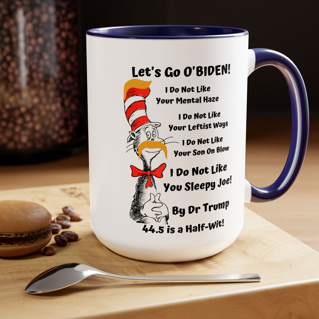 Dr. TRUMP and O'BIDEN 44.5 -  Two-Tone Coffee Mugs, 15oz