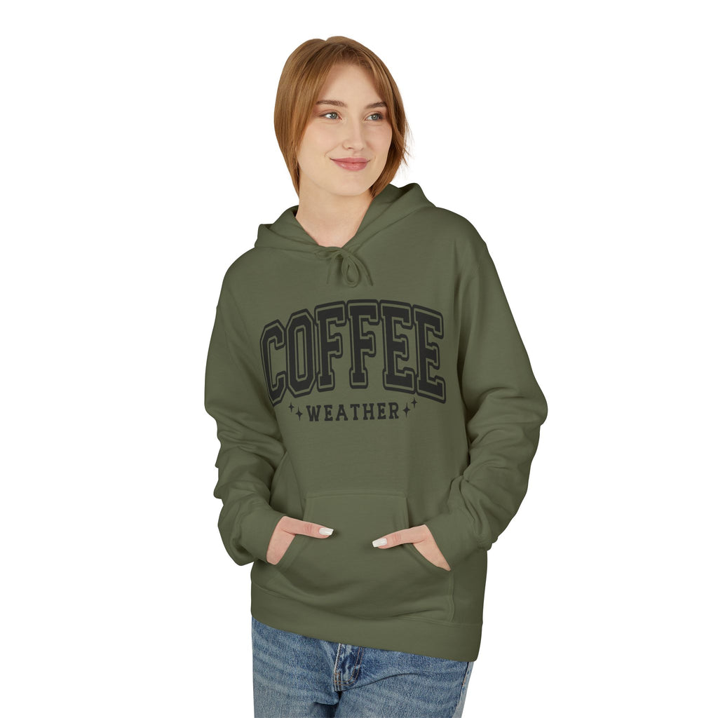 Cozy Coffee Weather Hoodie, Unisex Fleece Sweatshirt, Gift for Coffee Lovers, Fall Fashion, Casual Wear, Everyday Comfort