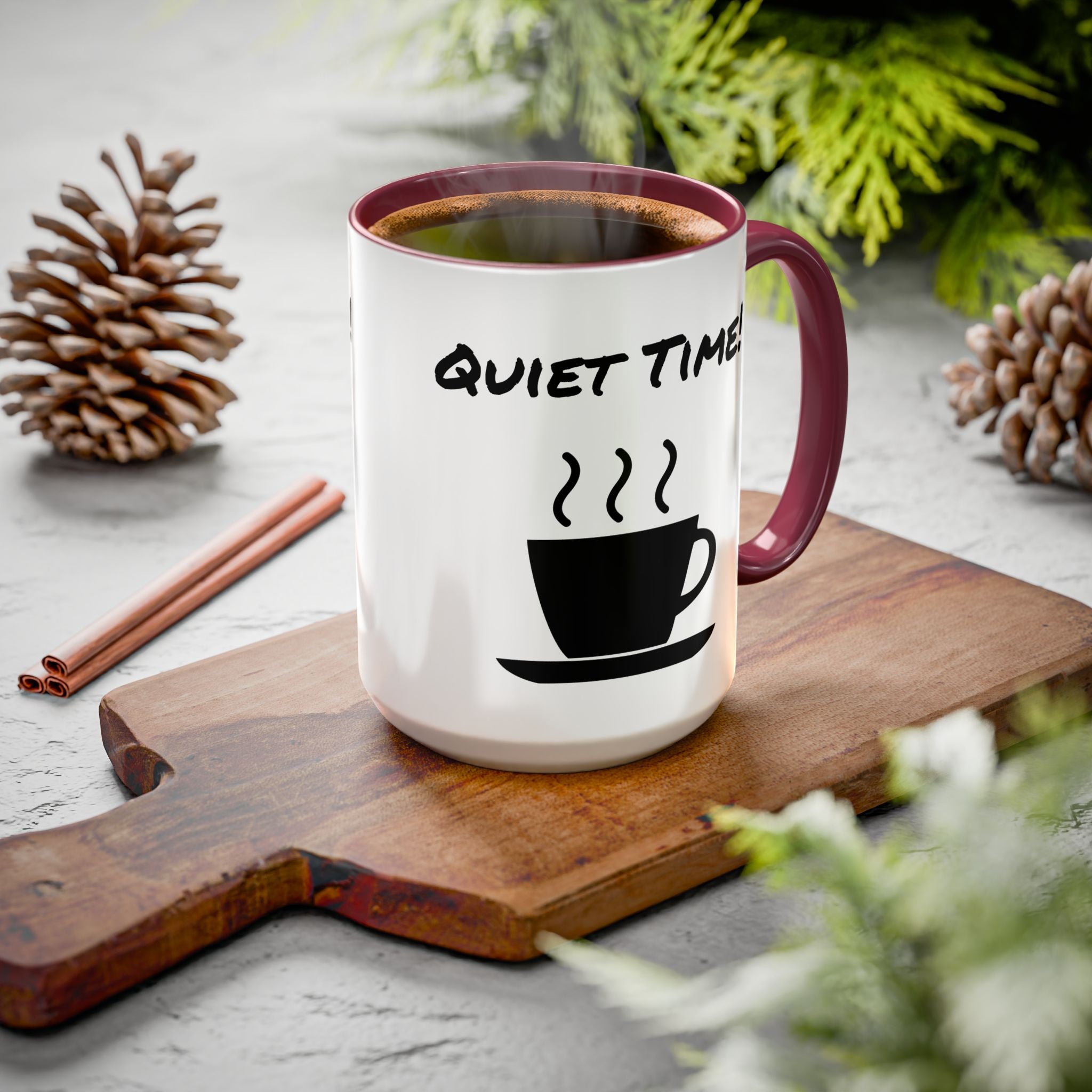 Quiet Time Coffee Mug — Black Accent 11oz/15oz