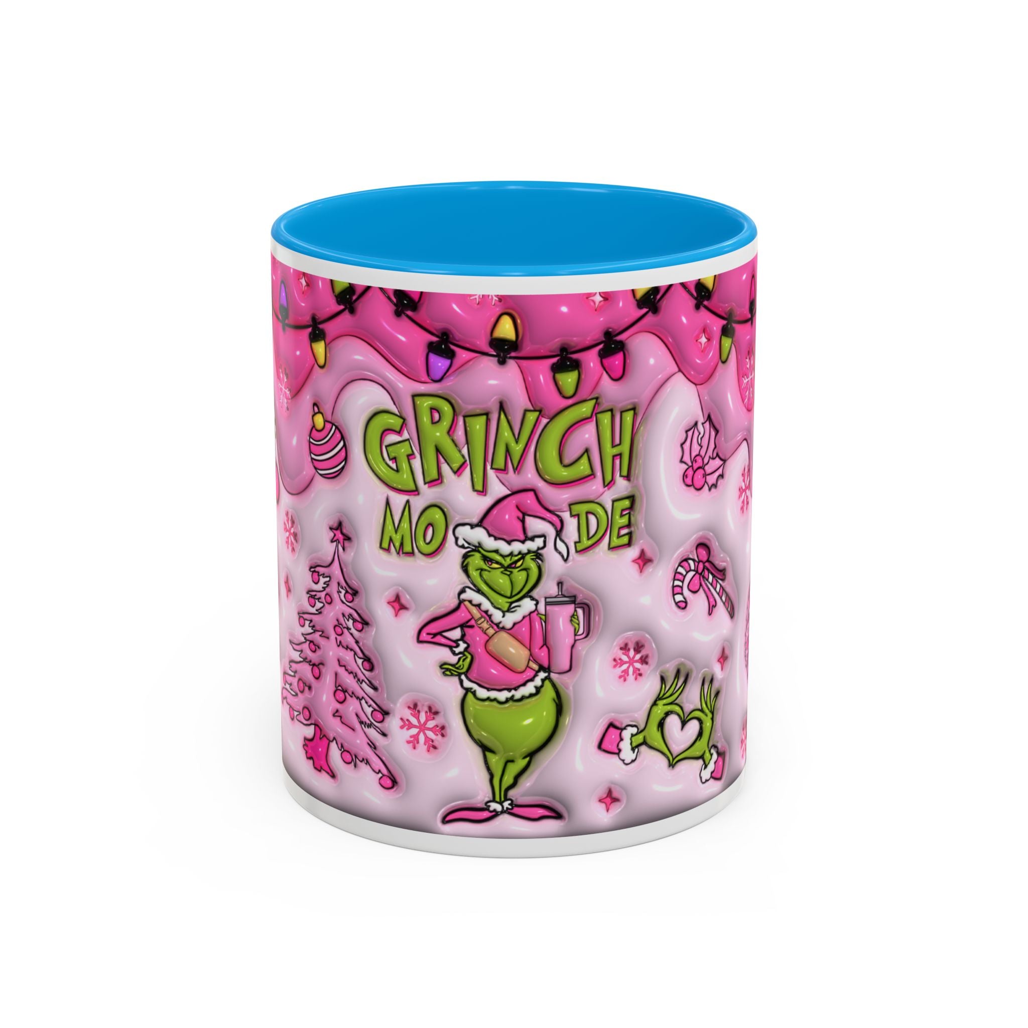 Colorful Grinch Mug, Holiday Gift, Whimsical Drinkware, Festive Coffee Cup, Christmas Decor, Grinch Mode Mug