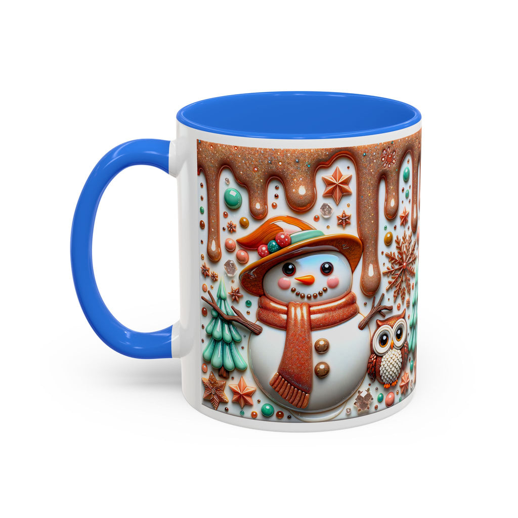 Colorful Holiday Mugs: Festive Owl & Snowman Design, Winter Gift, Christmas Coffee Cup, Cozy Kitchen Decor, Hot Cocoa Mug