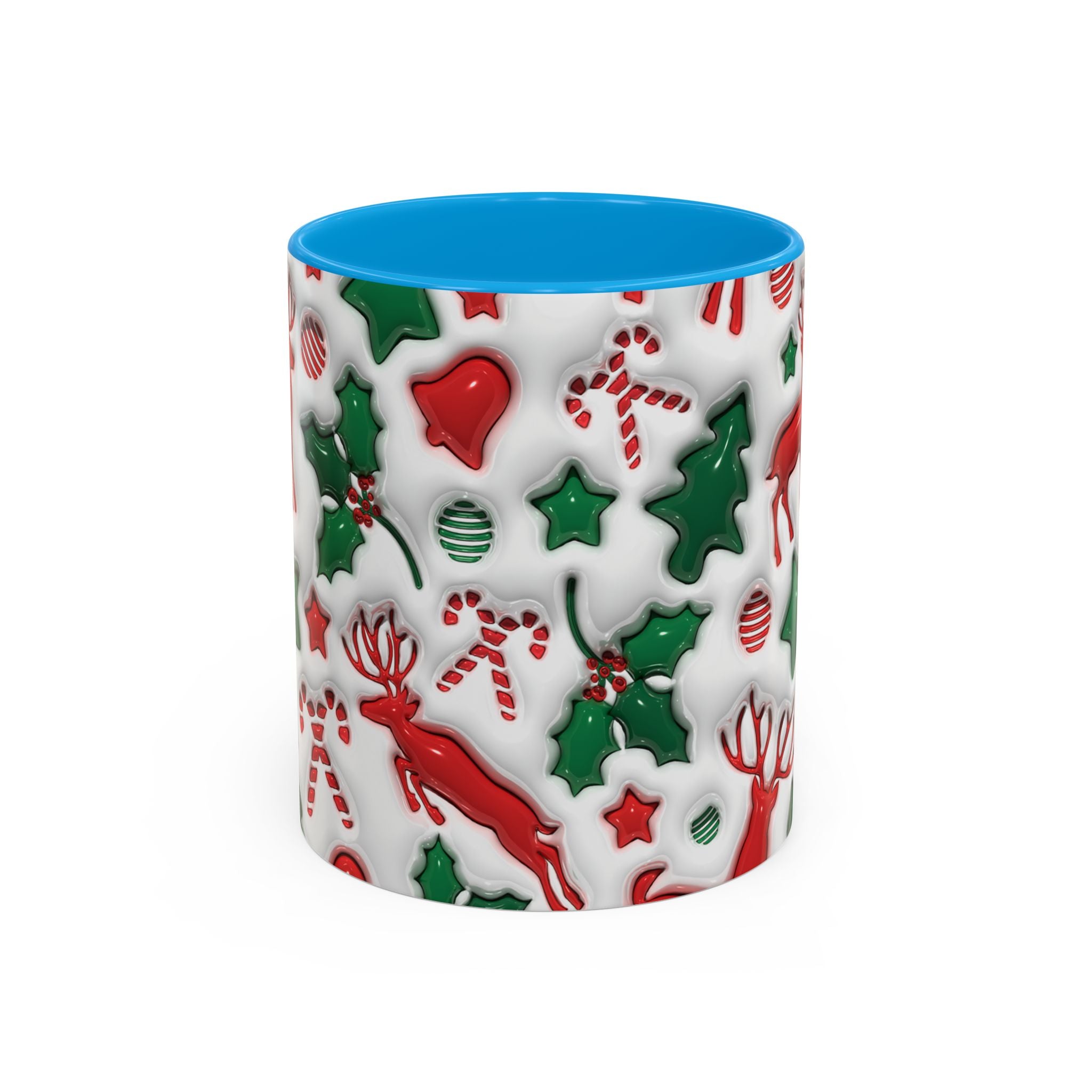 Festive Holiday Mugs, Christmas Coffee Cups, Colorful Reindeer and Candy Cane Design, Cozy Winter Drinkware, Perfect Gift for Holidays
