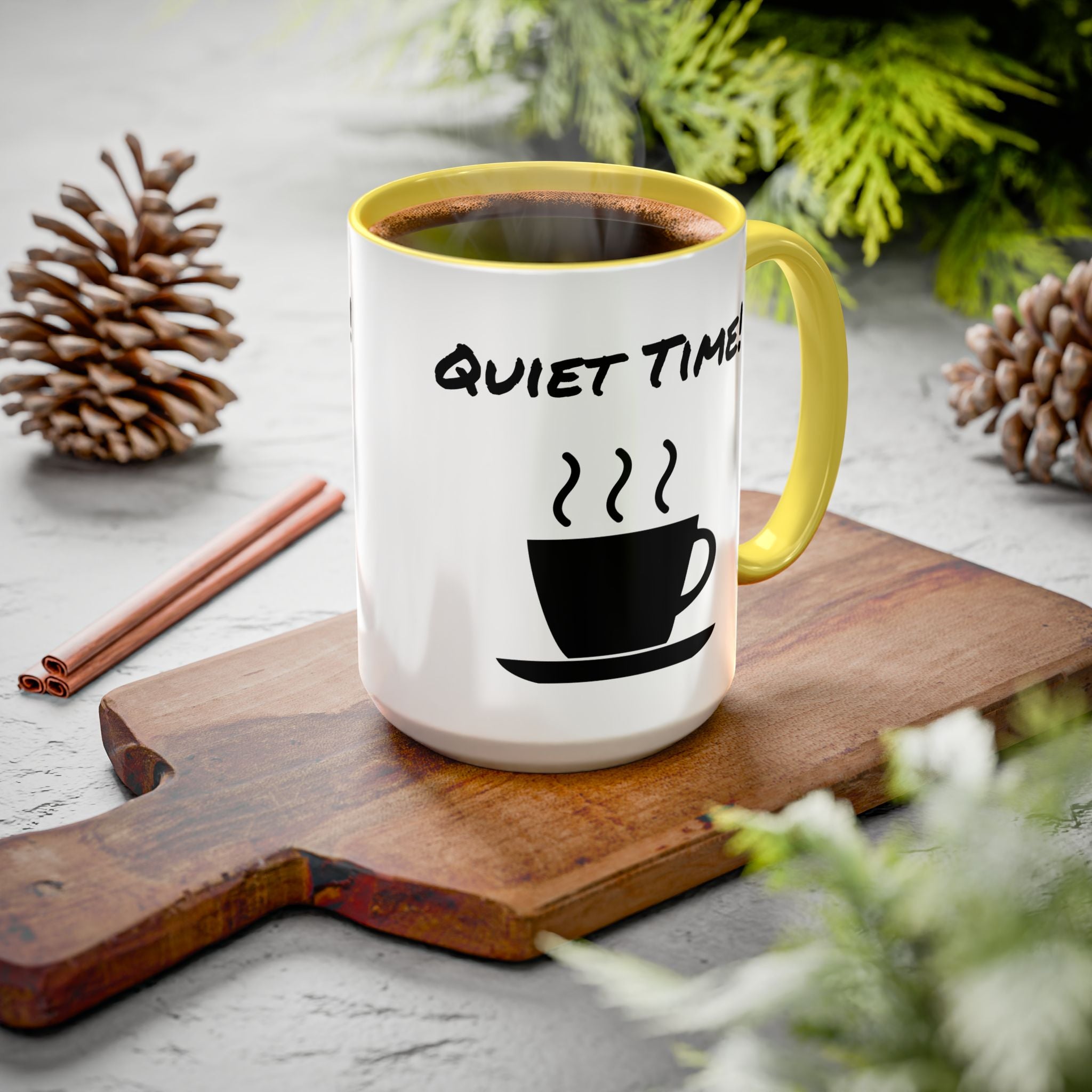 Quiet Time Coffee Mug — Black Accent 11oz/15oz