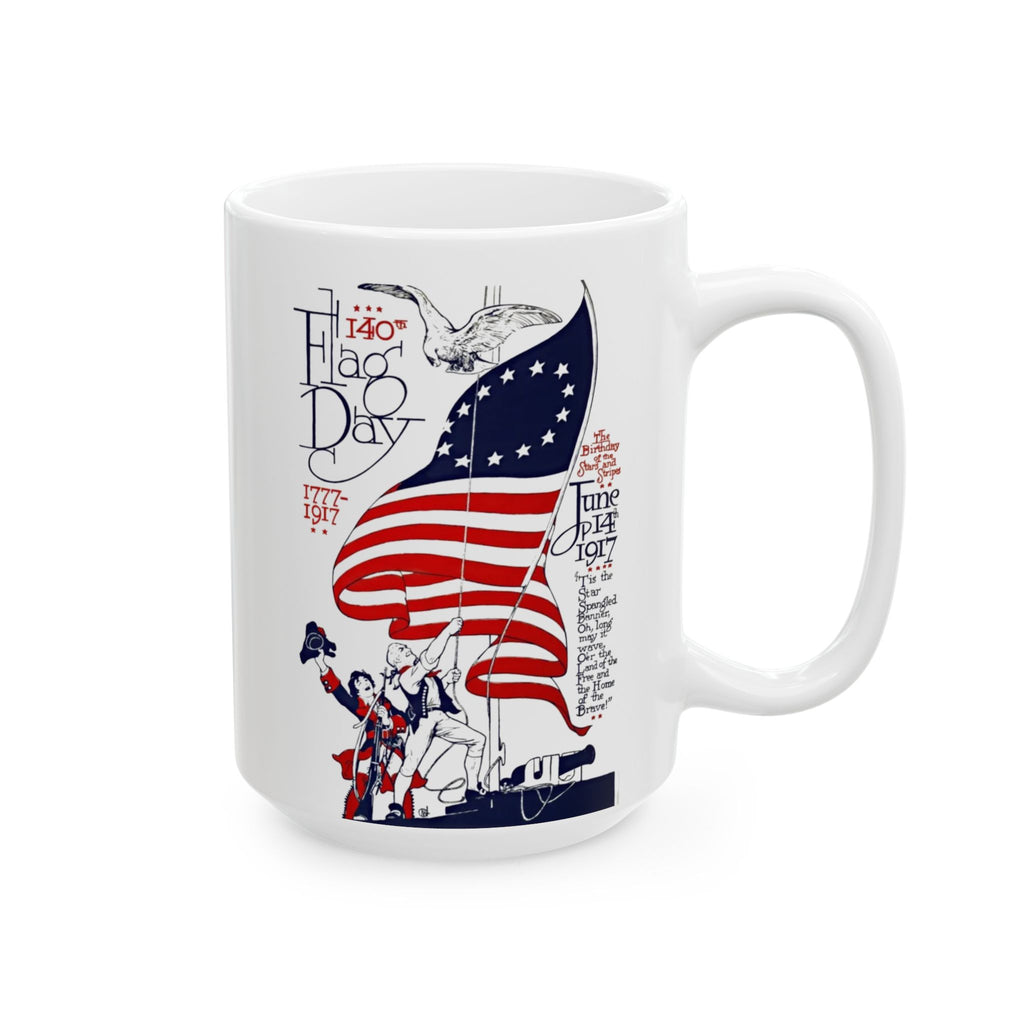 American Flag Day  Illustration Mug | Patriotic 11oz 15oz Ceramic