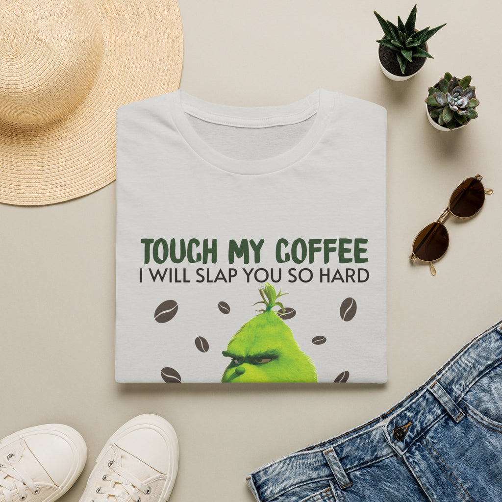 Funny Grinch Coffee T-Shirt, Unisex Tee for Coffee Lovers, Holiday Gift, Quirky Humor Shirt, Perfect for Christmas and Birthdays