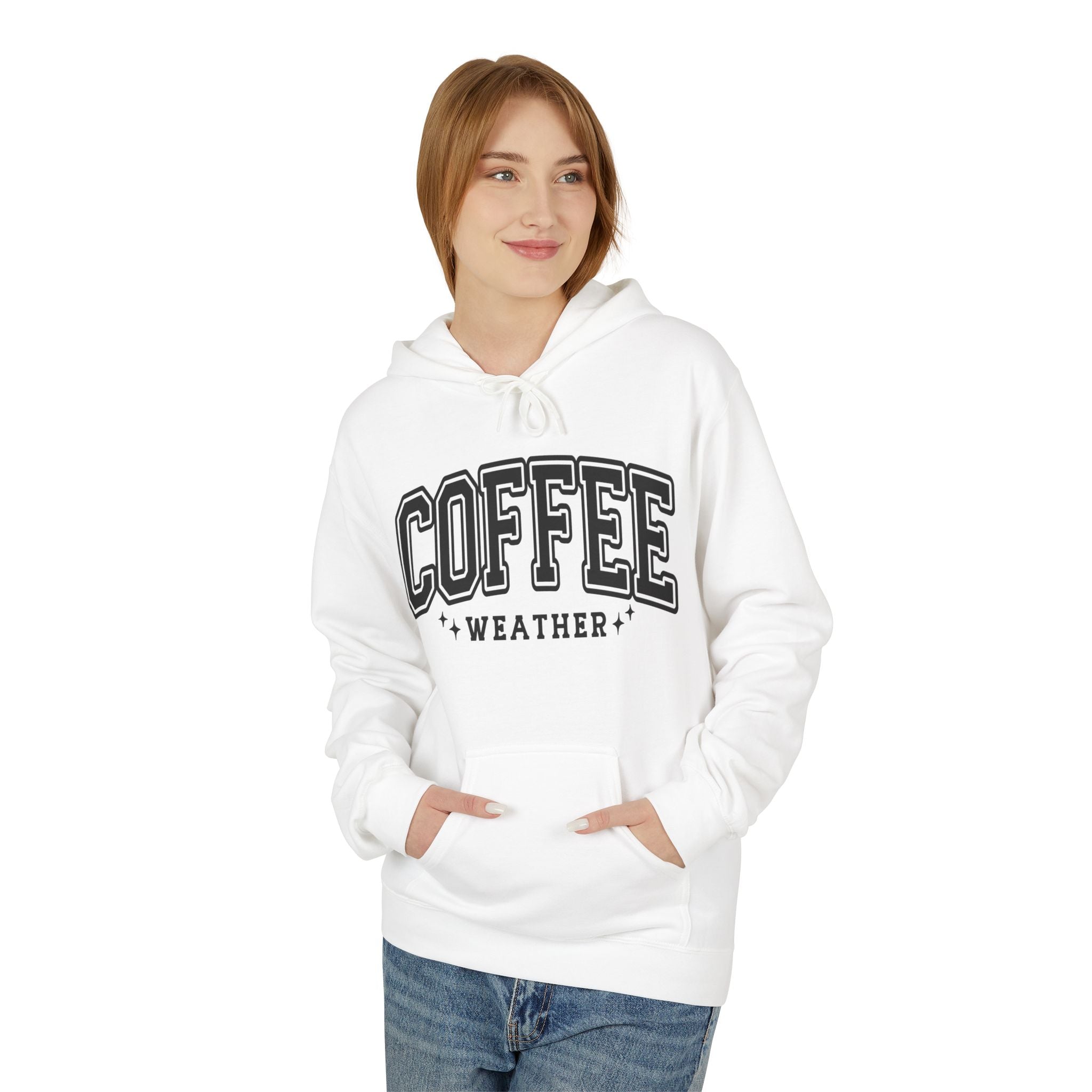 Cozy Coffee Weather Hoodie, Unisex Fleece Sweatshirt, Gift for Coffee Lovers, Fall Fashion, Casual Wear, Everyday Comfort