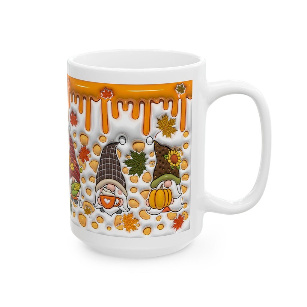 Autumn Gnome Pumpkin Mug | Ceramic Coffee Mug