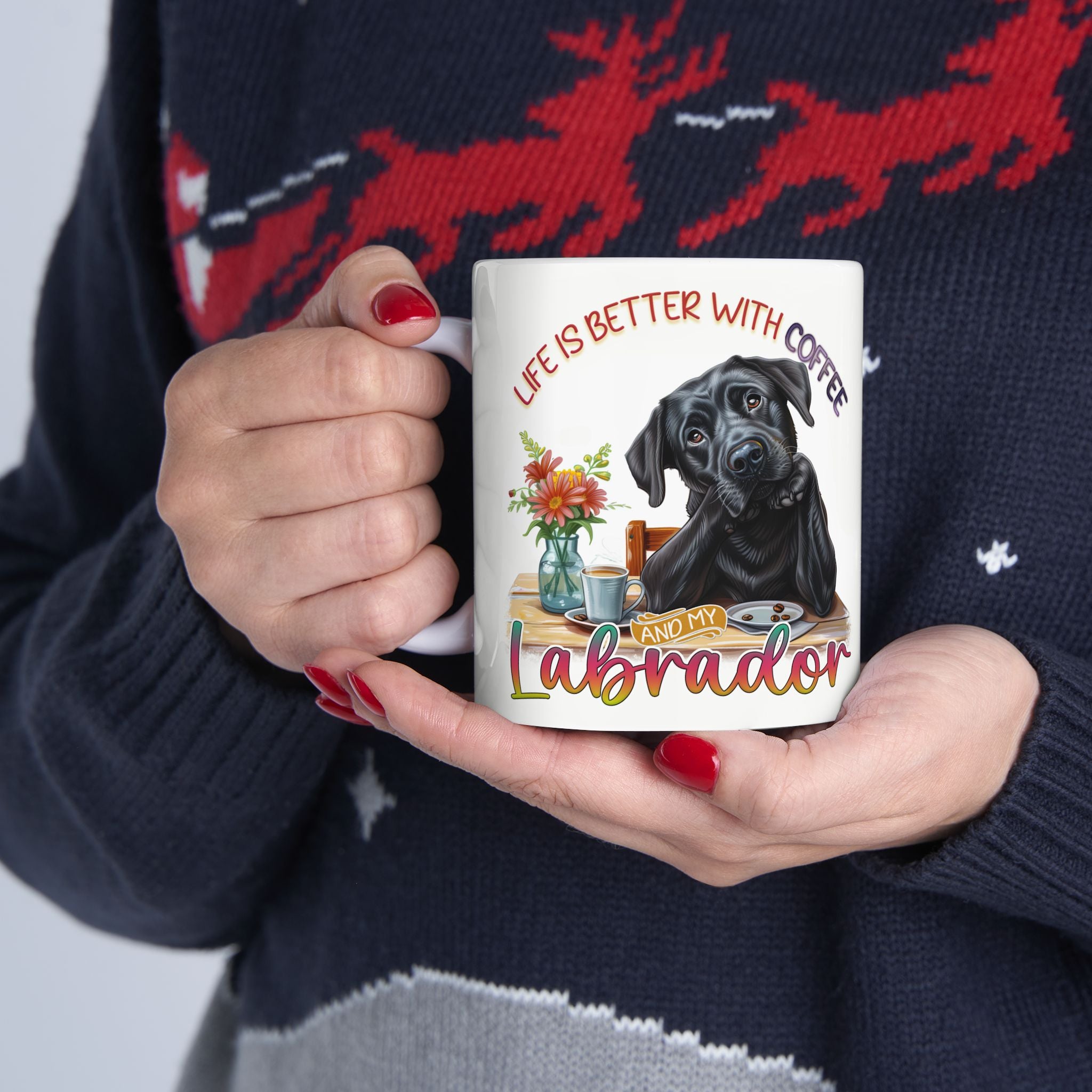 Life Is Better With Coffee Labrador Mug | Ceramic Dog Lover Coffee Cup