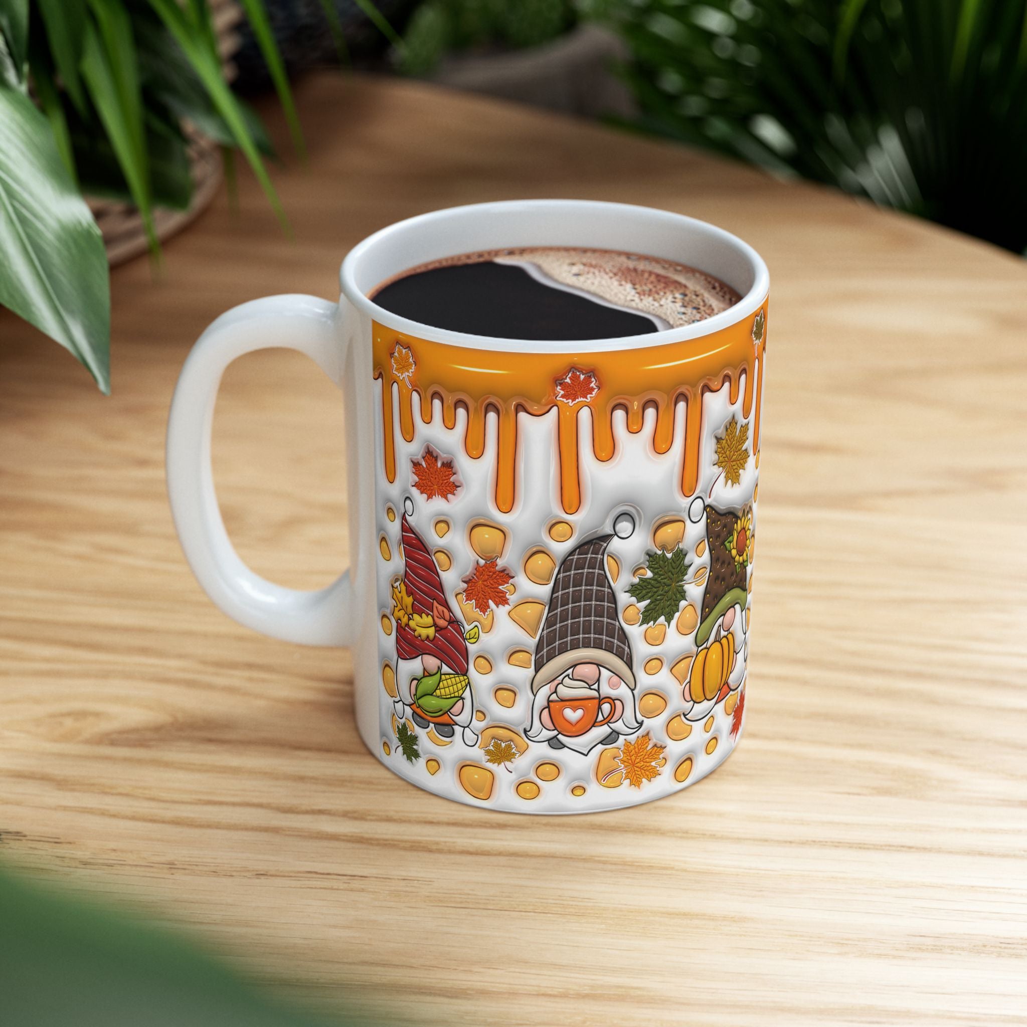 Autumn Gnome Pumpkin Mug | Ceramic Coffee Mug