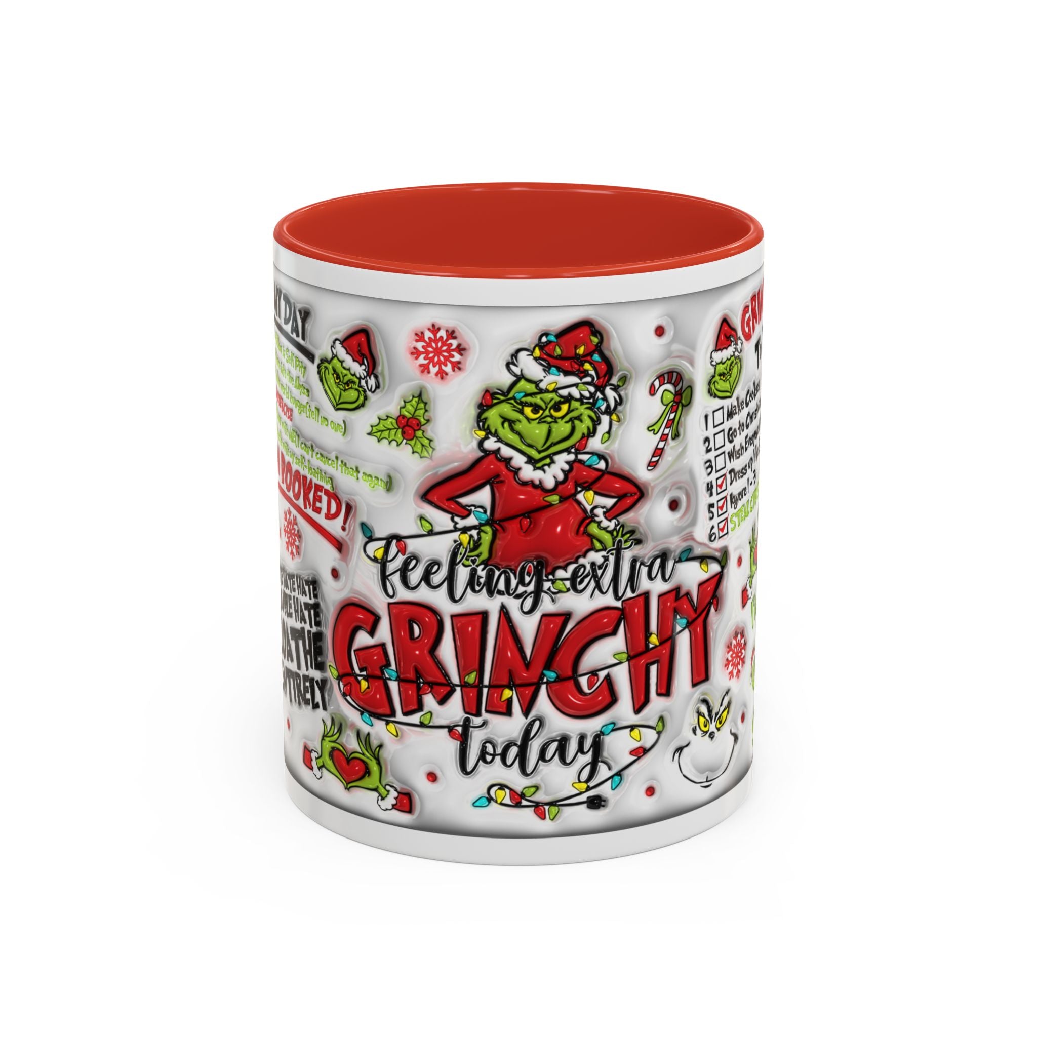 Grinchy Holiday Coffee Mug — "Feeling Extra Grinchy Today" Accent Mug (11/15oz)