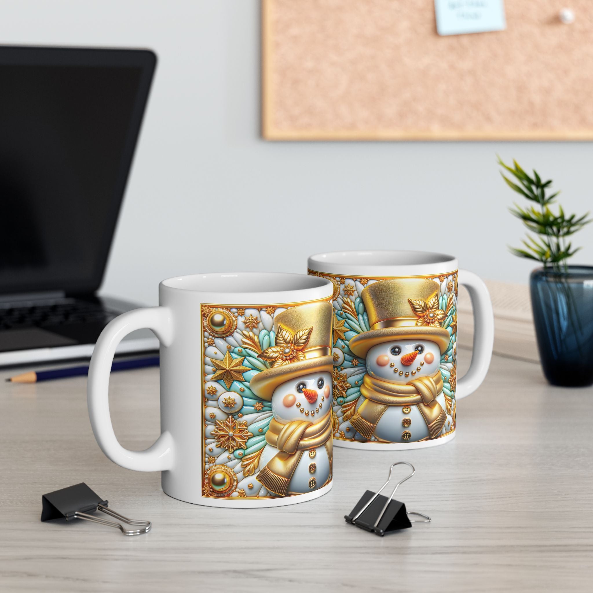 Festive Snowman Ceramic Mug - Perfect for Holiday Gifting, Winter Celebrations, Cozy Home Decor, Christmas Kitchenware, Seasonal Drinkware