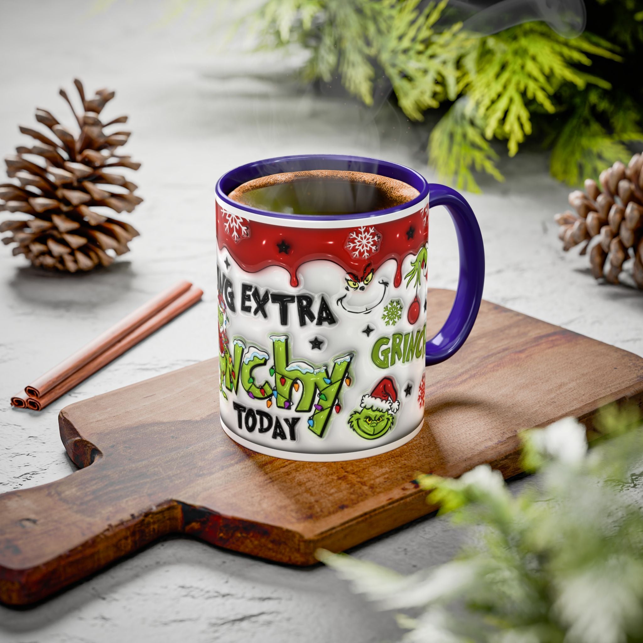 Grinch Holiday Mug - Feeling Extra Grinchy Today! Christmas Gift, Funny Coffee Cup, Holiday Decor, Winter Warmth