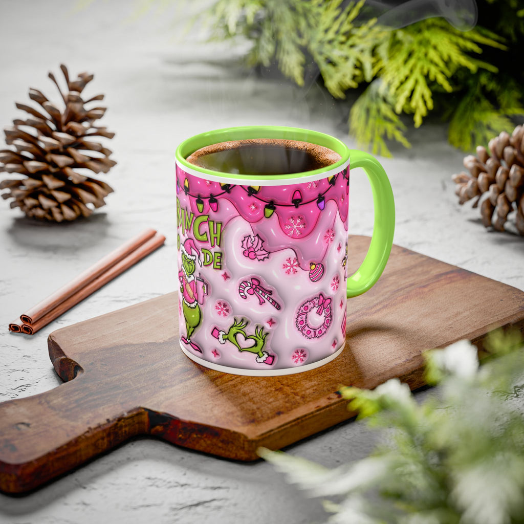 Colorful Grinch Mug, Holiday Gift, Whimsical Drinkware, Festive Coffee Cup, Christmas Decor, Grinch Mode Mug