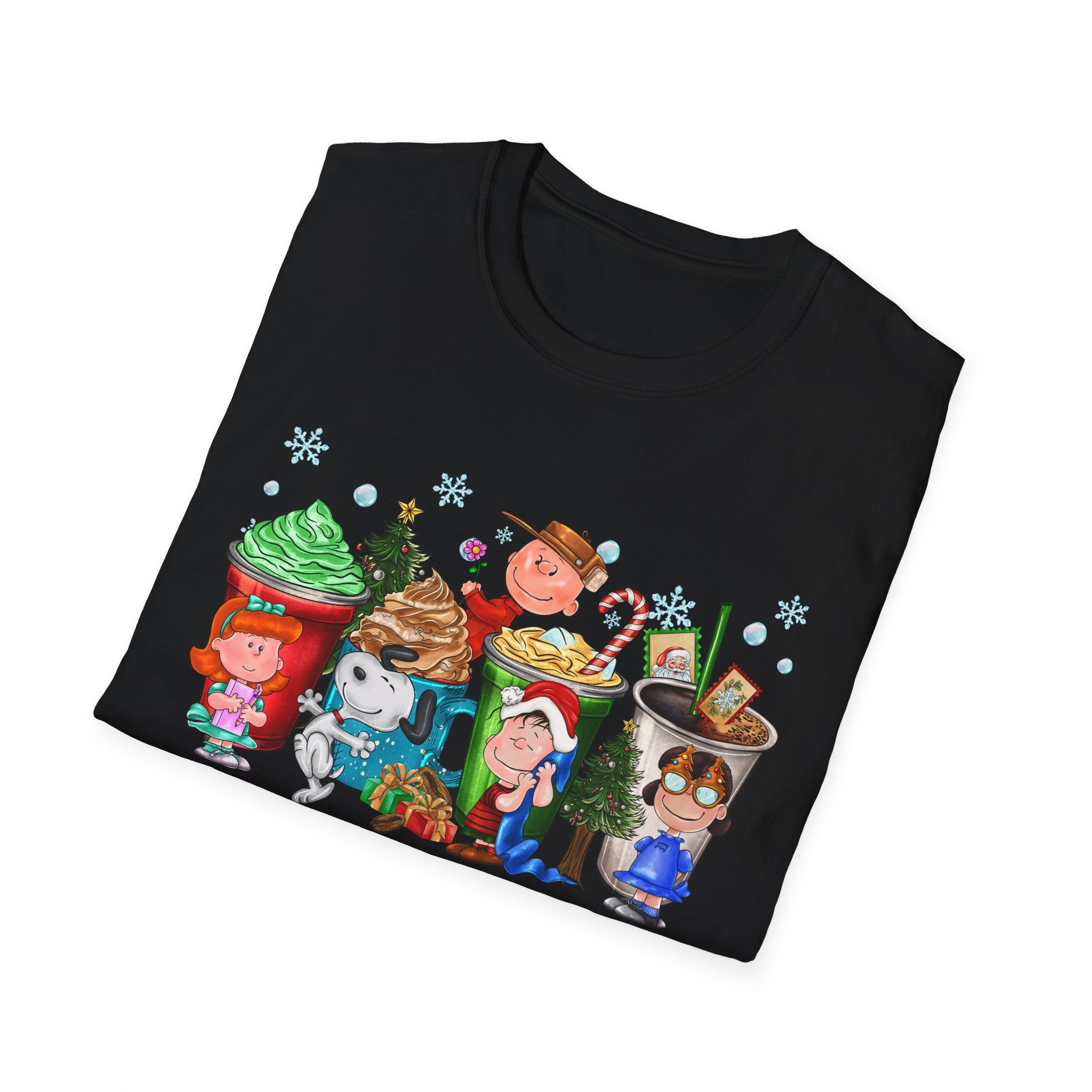 Holiday Cartoon Characters T-Shirt | Christmas Kids Crew Illustration