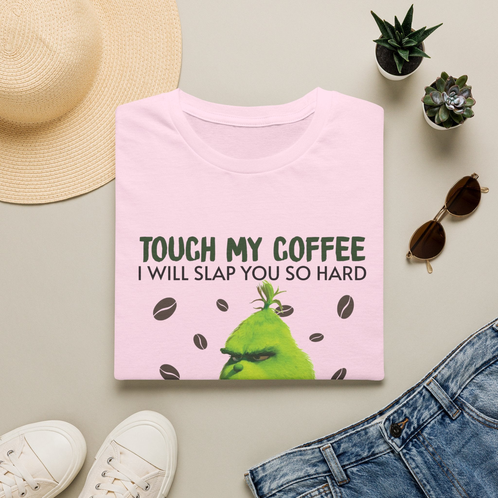 Funny Grinch Coffee T-Shirt, Unisex Tee for Coffee Lovers, Holiday Gift, Quirky Humor Shirt, Perfect for Christmas and Birthdays