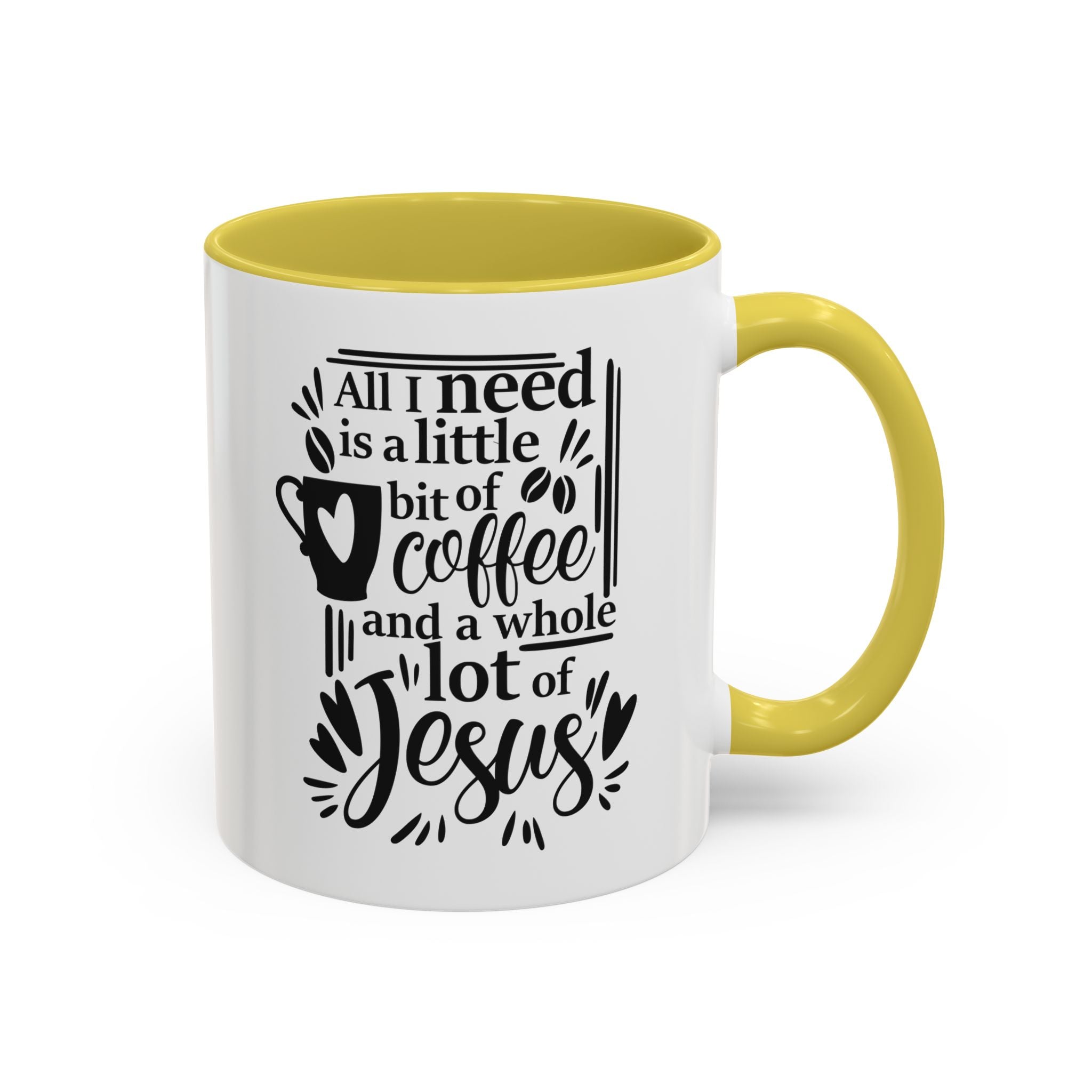 Religious Coffee Mug, Christian Tea Cup, All I Need is Coffee and Jesus, Gift for Coffee Lover, Inspirational Quote Mug with Many Colors