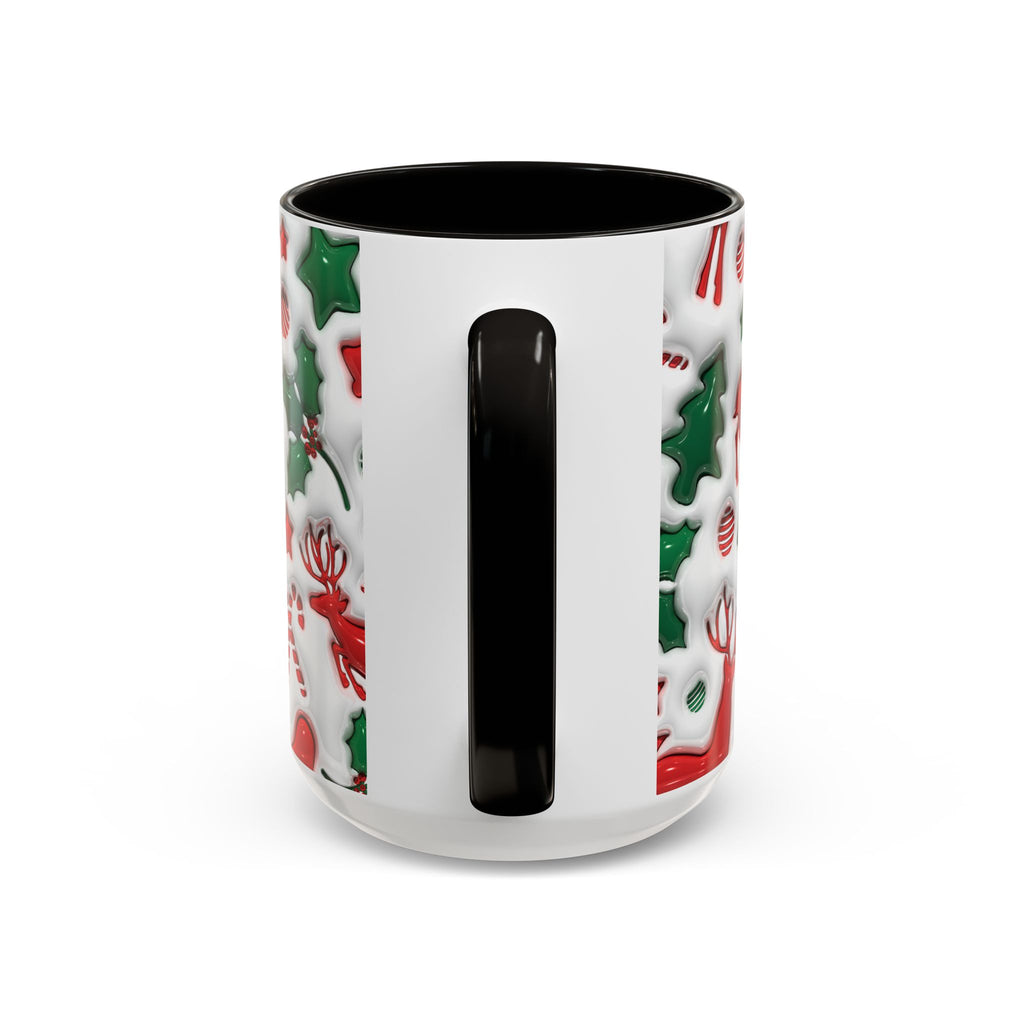 Festive Holiday Mugs, Christmas Coffee Cups, Colorful Reindeer and Candy Cane Design, Cozy Winter Drinkware, Perfect Gift for Holidays