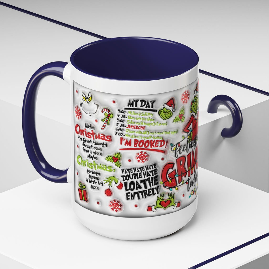 Grinchy Holiday Coffee Mug — "Feeling Extra Grinchy Today" Accent Mug (11/15oz)