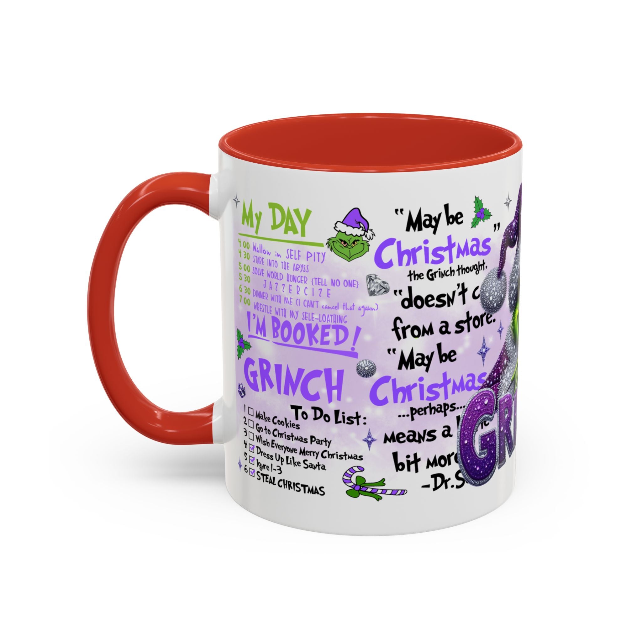 Grinchy Accent Coffee Mug - Fun Holiday Gift, Christmas Decor, Grinch Fan Merchandise, Unique Coffee Cup, Holiday Humor
