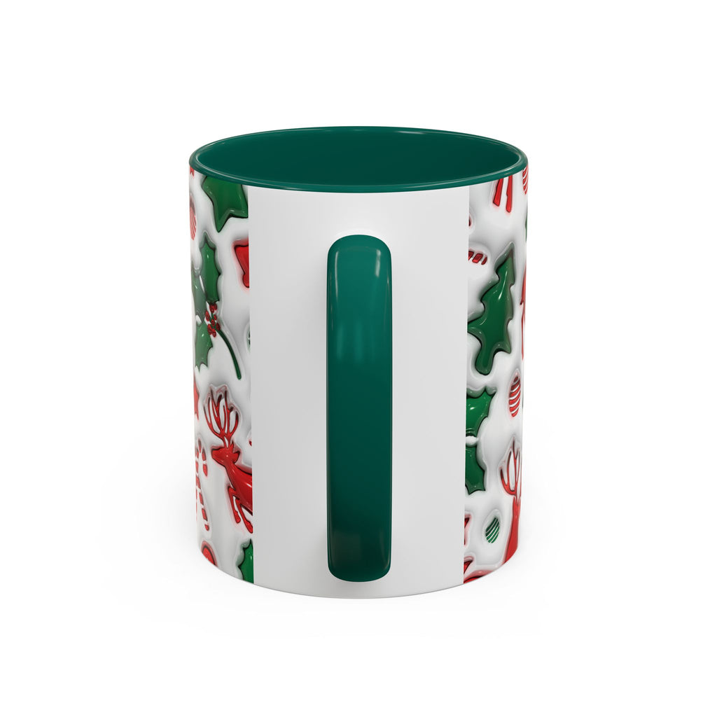 Festive Holiday Mugs, Christmas Coffee Cups, Colorful Reindeer and Candy Cane Design, Cozy Winter Drinkware, Perfect Gift for Holidays