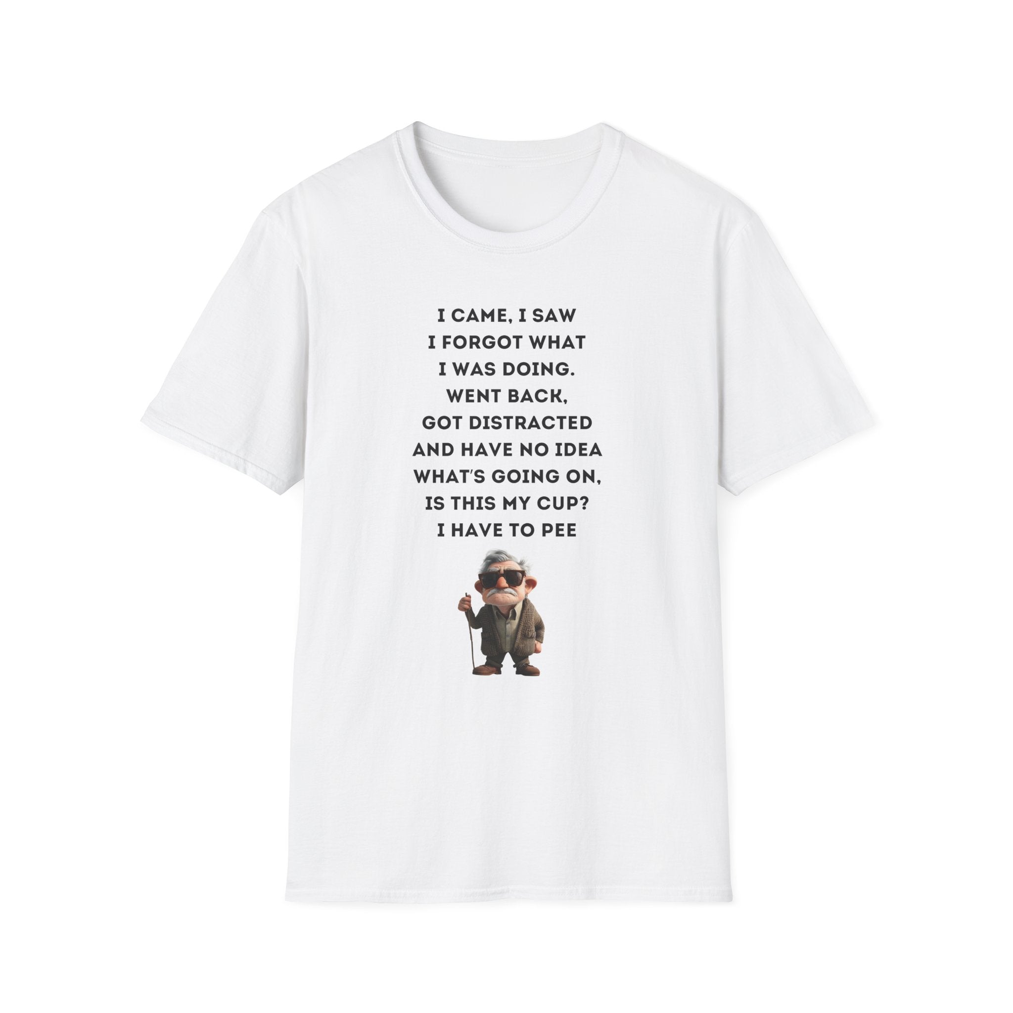 Forgetful Mini Character I Have To Pee T-Shirt | Funny Quote Tee