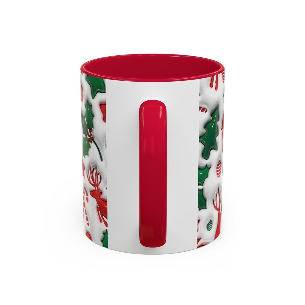 Festive Holiday Mugs, Christmas Coffee Cups, Colorful Reindeer and Candy Cane Design, Cozy Winter Drinkware, Perfect Gift for Holidays