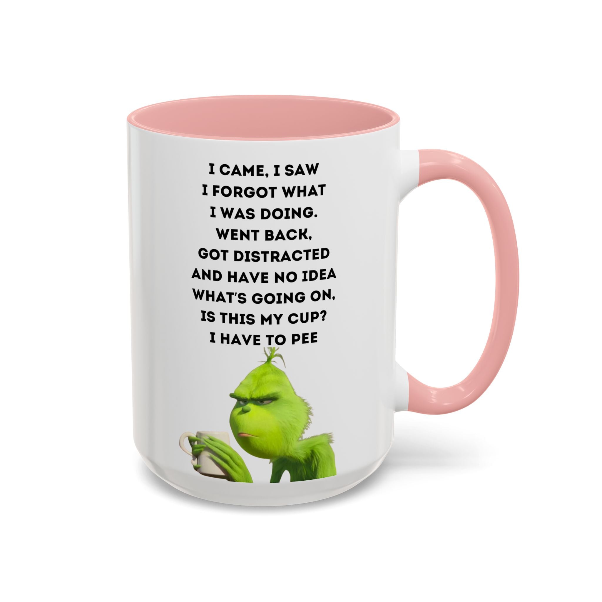 Grumpy Grinch Quote Accent Coffee Mug | Funny Holiday Coffee Cup